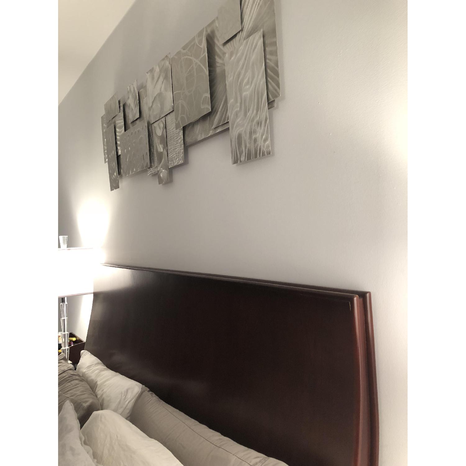 Contemporary Dark Wood Queen Headboard - image-3