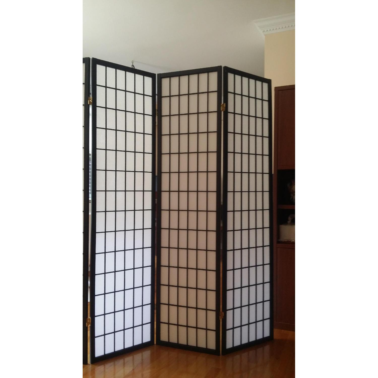 Oriental Shoji 4 Panel Folding Privacy Screen Room Divider - image-3