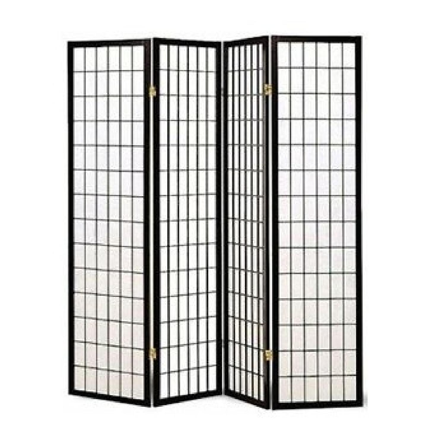 Oriental Shoji 4 Panel Folding Privacy Screen Room Divider - image-0
