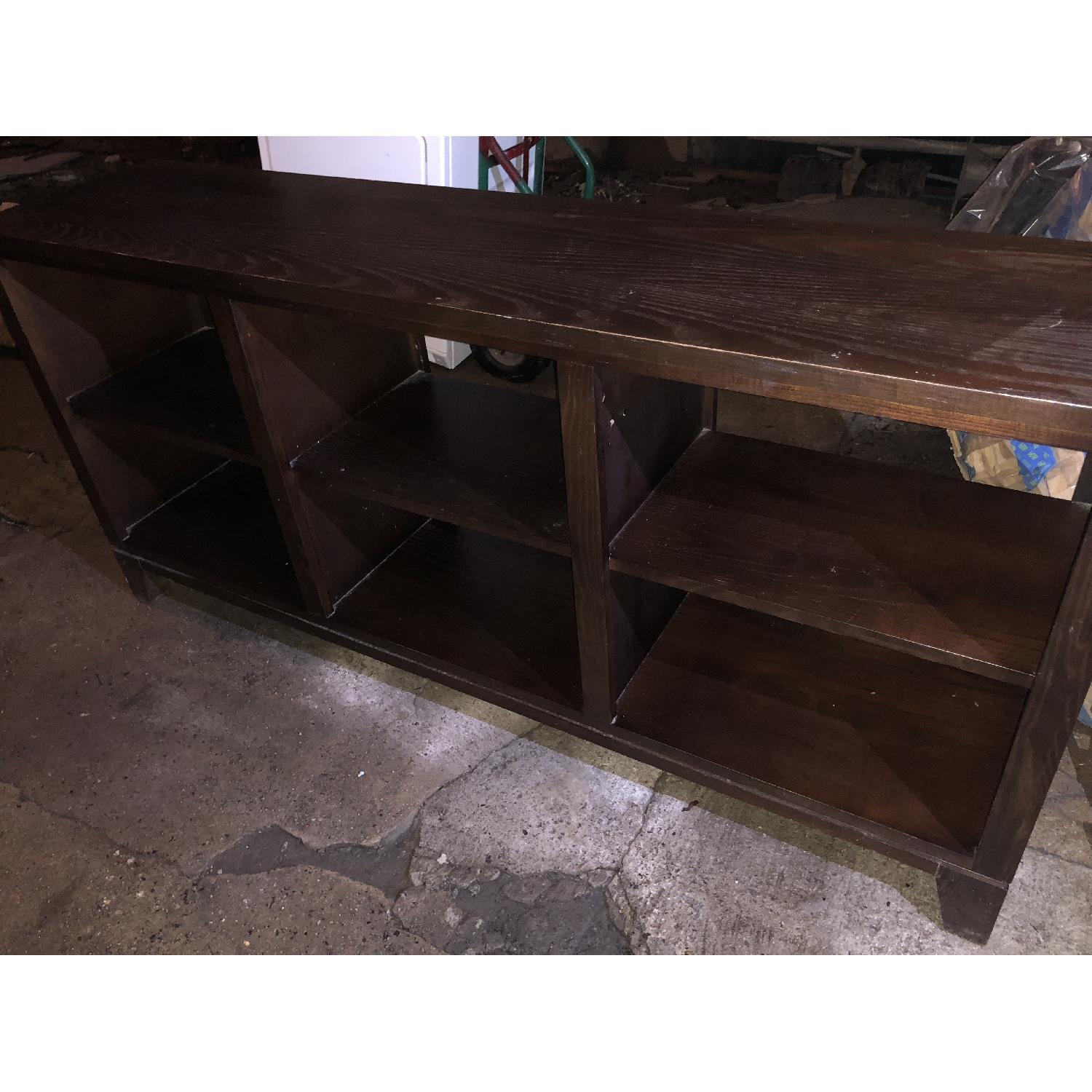 Ethan Allen Dark Wood Low Large Bookcase/Display - image-1