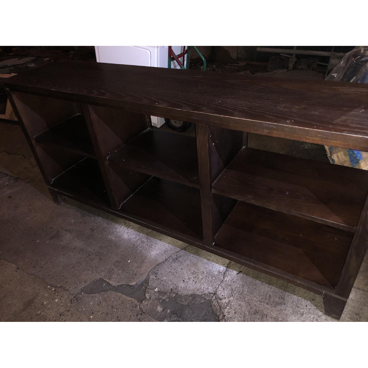 Ethan Allen Dark Wood Low Large Bookcase/Display - image-2