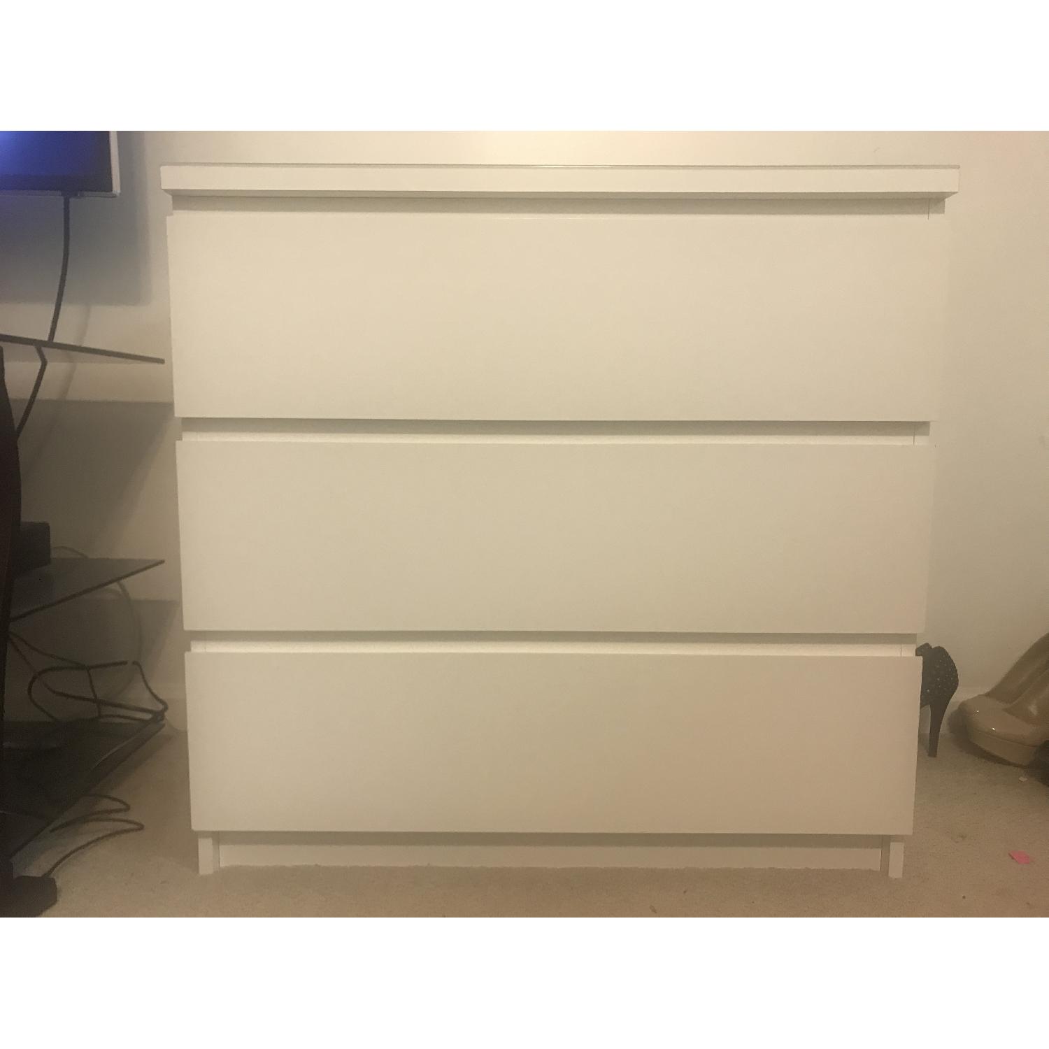Ikea Malm White 3Drawer Dresser AptDeco