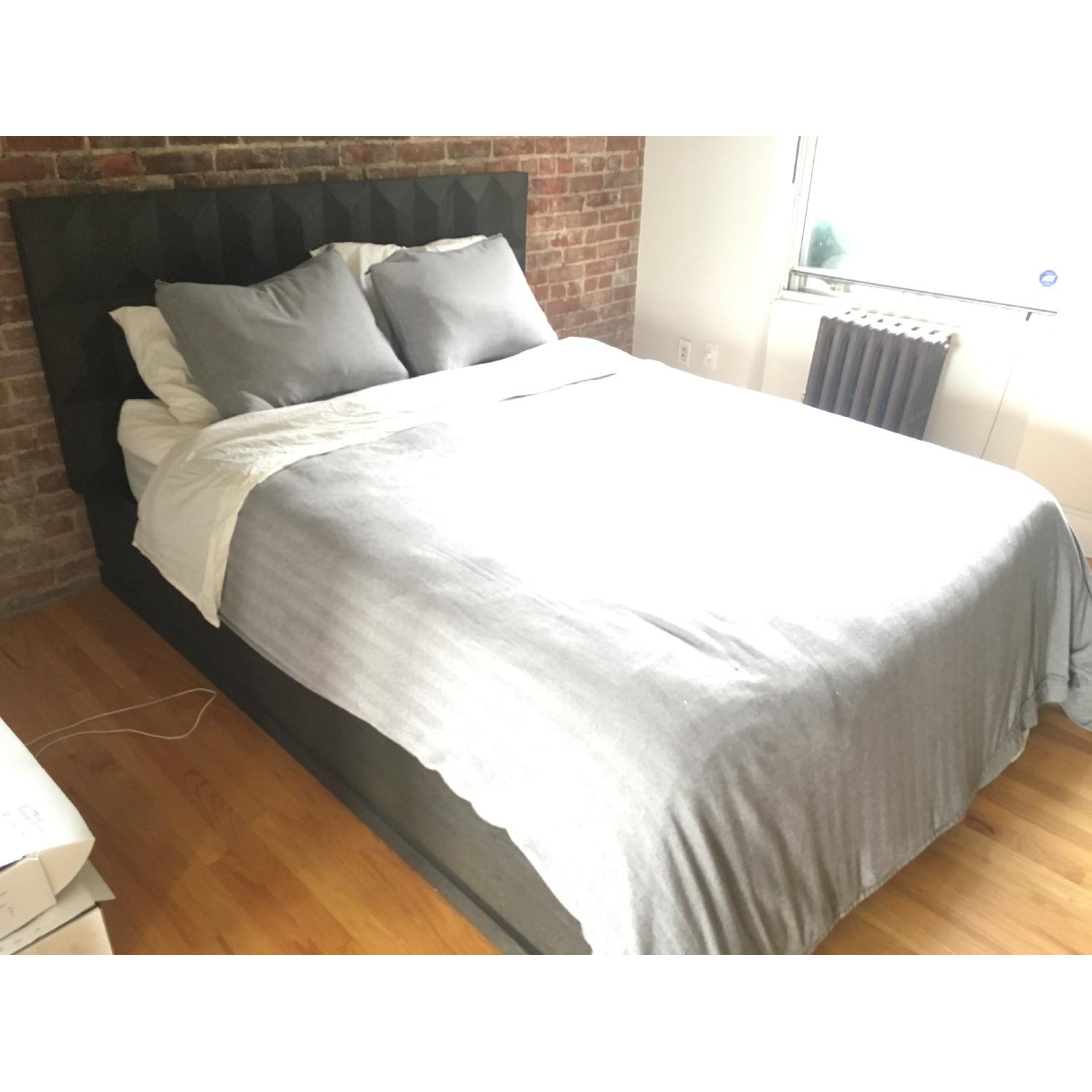 Restoration Hardware Geometric Wood Queen Bed - image-1