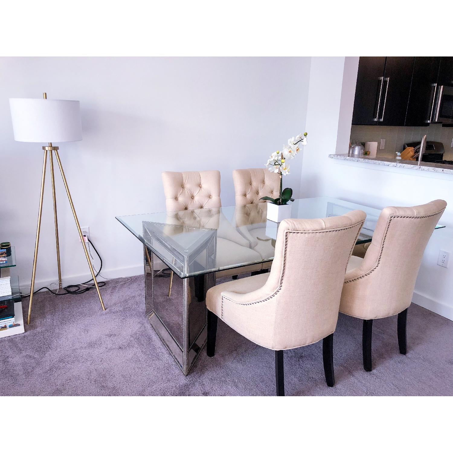 Macy's Sophia Mirrored Glass Dining Table - image-4