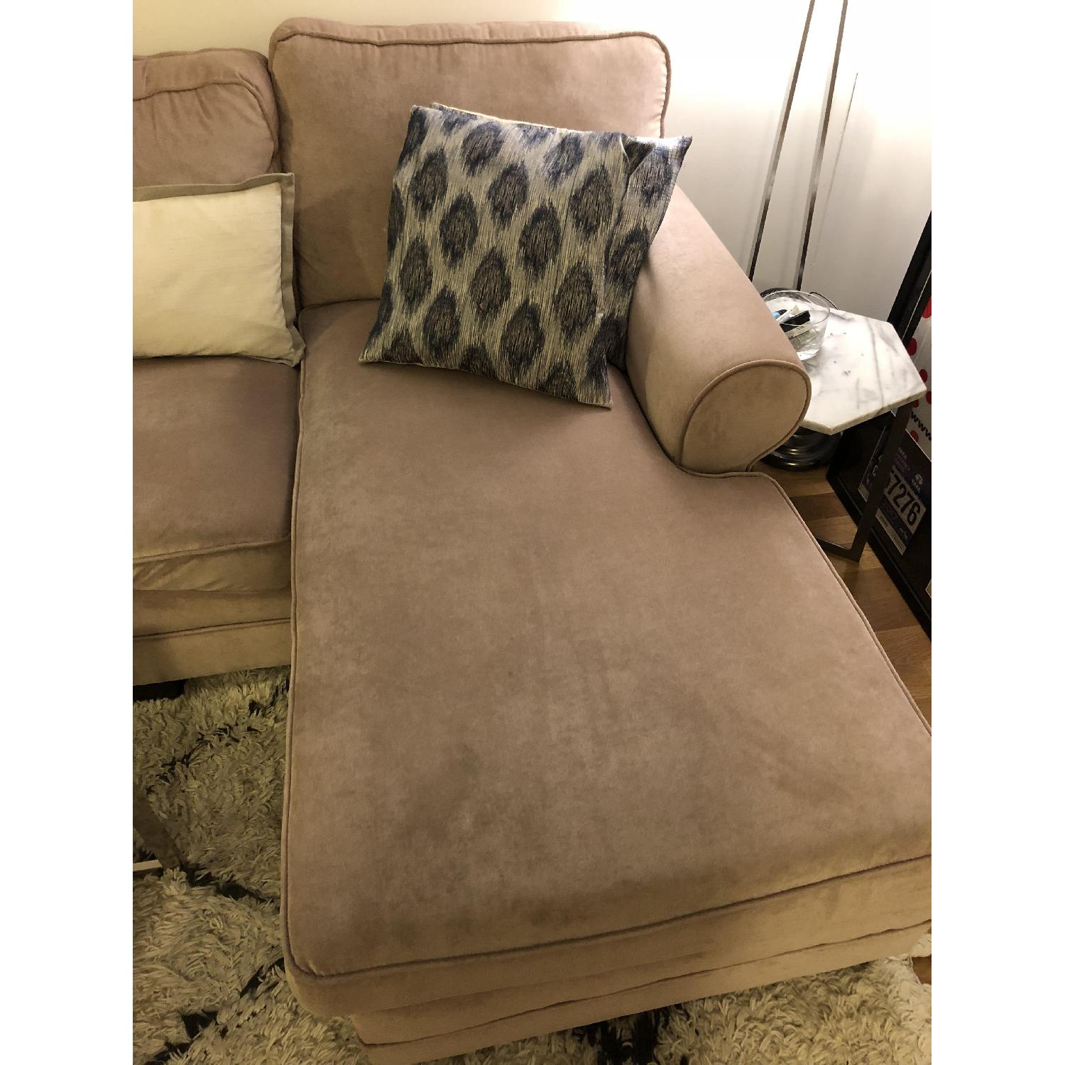 Beige Sectional Sofa w/ Reversible Chaise - image-2