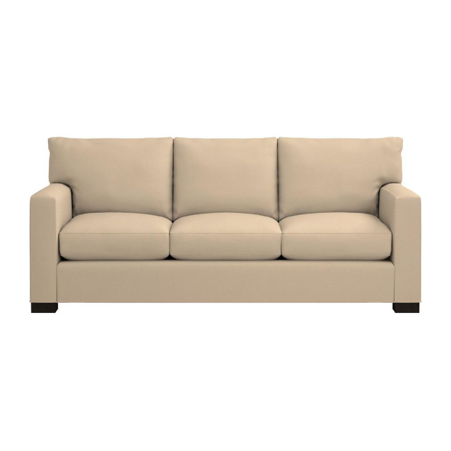 Crate & Barrel Beige 3 Seater Sofa + Armchair & Ottoman - image-5