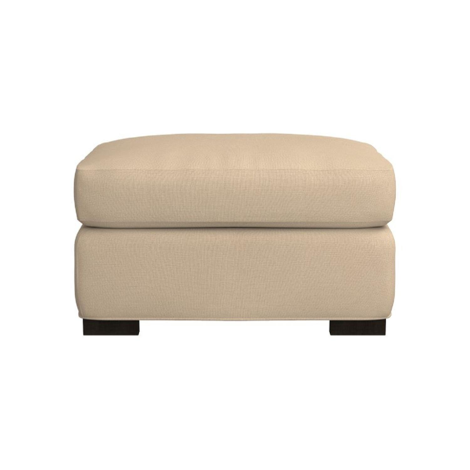 Crate & Barrel Beige 3 Seater Sofa + Armchair & Ottoman - image-7