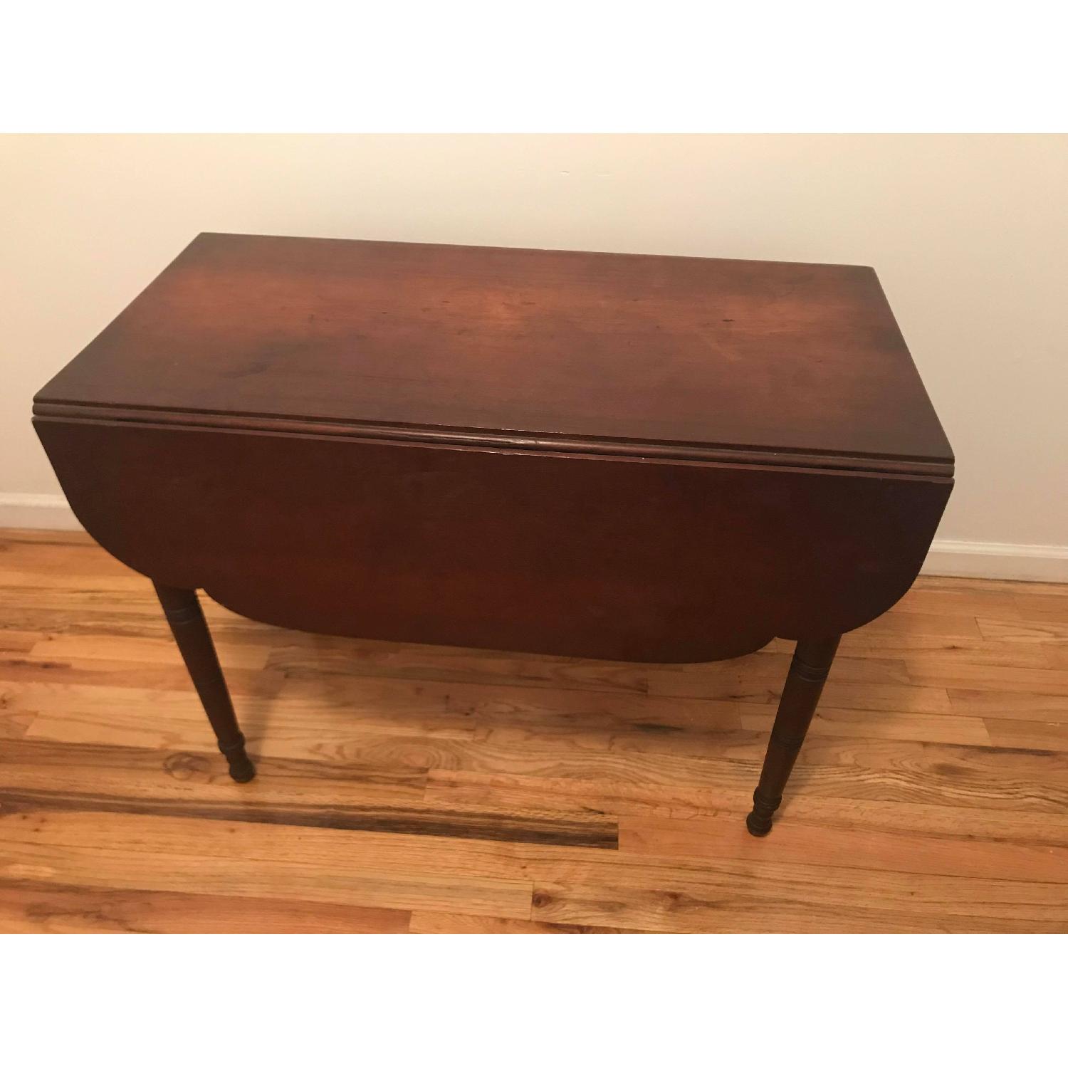 Vintage Wooden Convertible Side Table/Dining Table - image-1