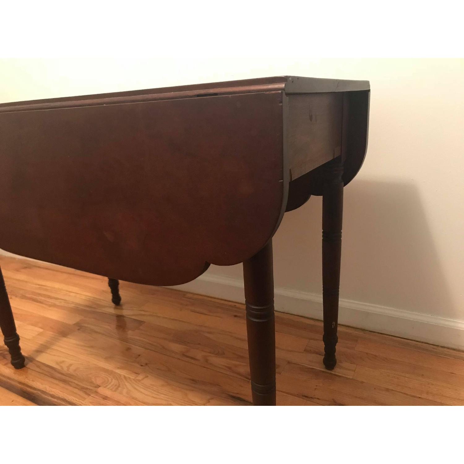 Vintage Wooden Convertible Side Table/Dining Table - image-4