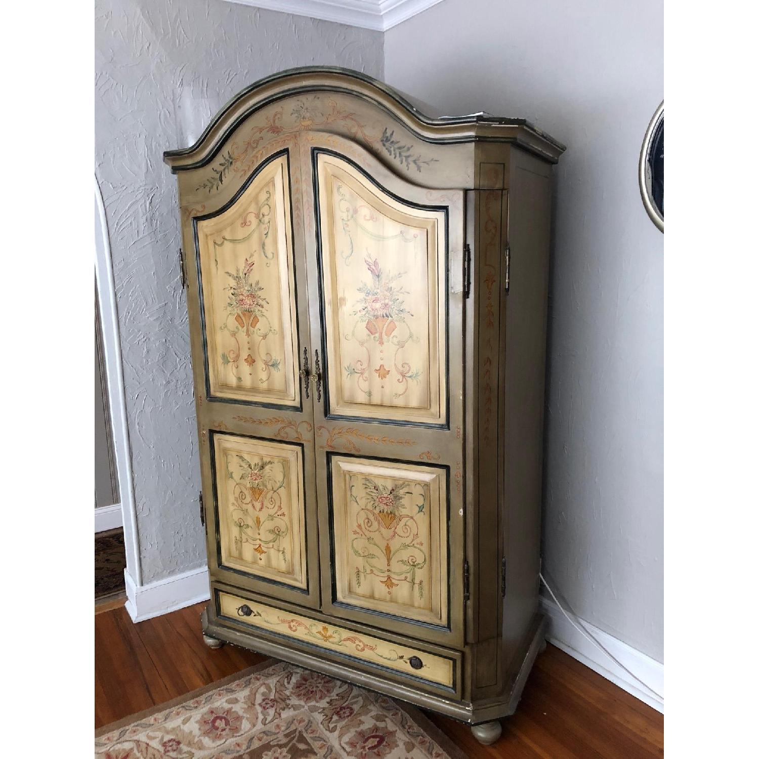 Hand Painted Wood Armoire - image-1