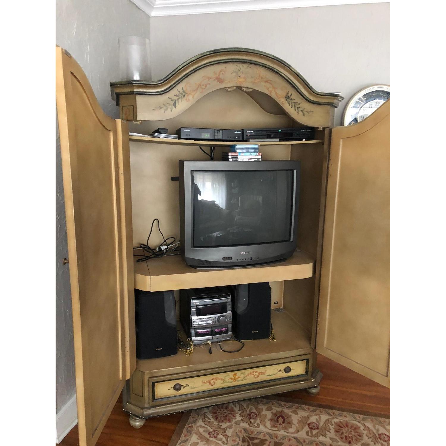 Hand Painted Wood Armoire - image-4