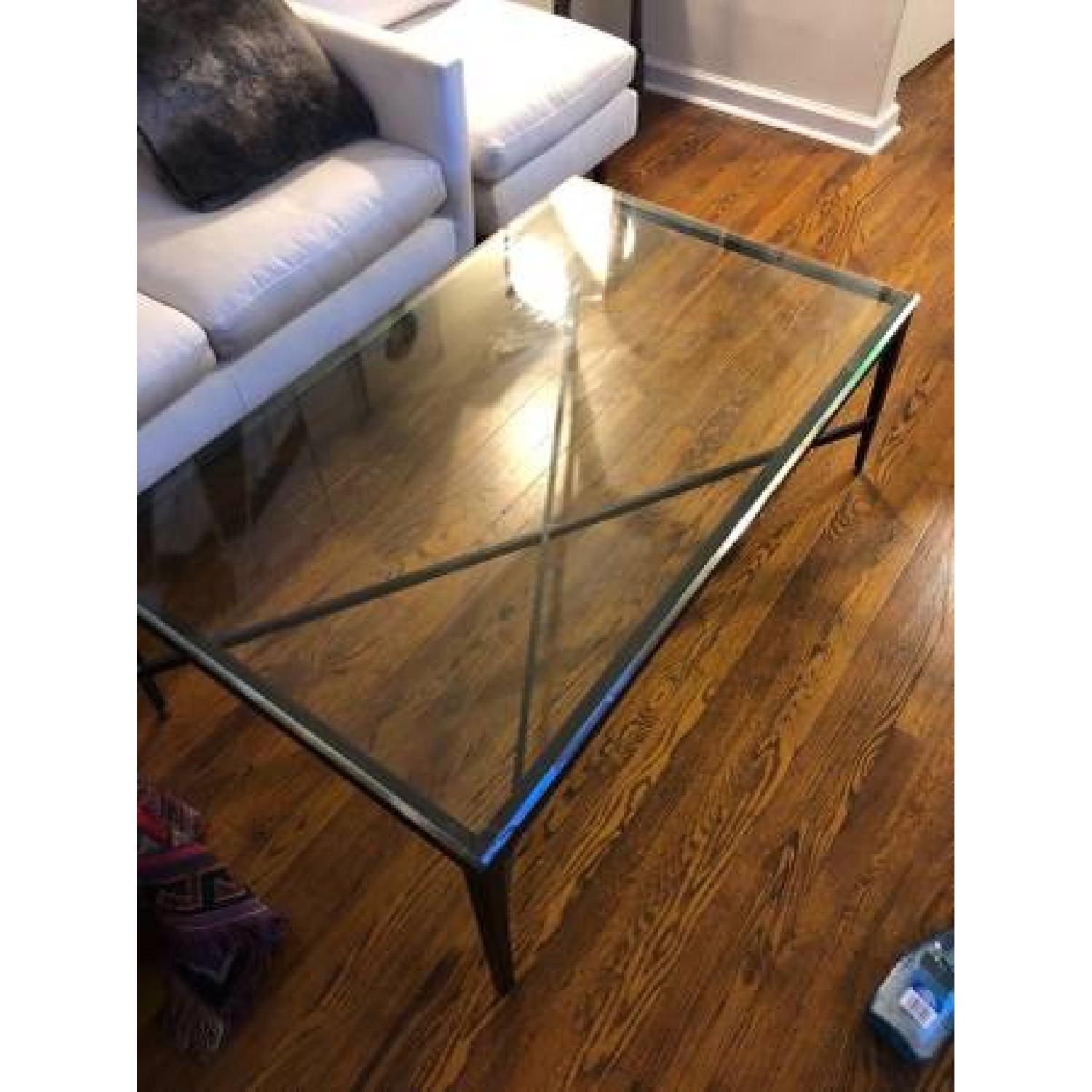 Glass & Iron Coffee Table - image-1