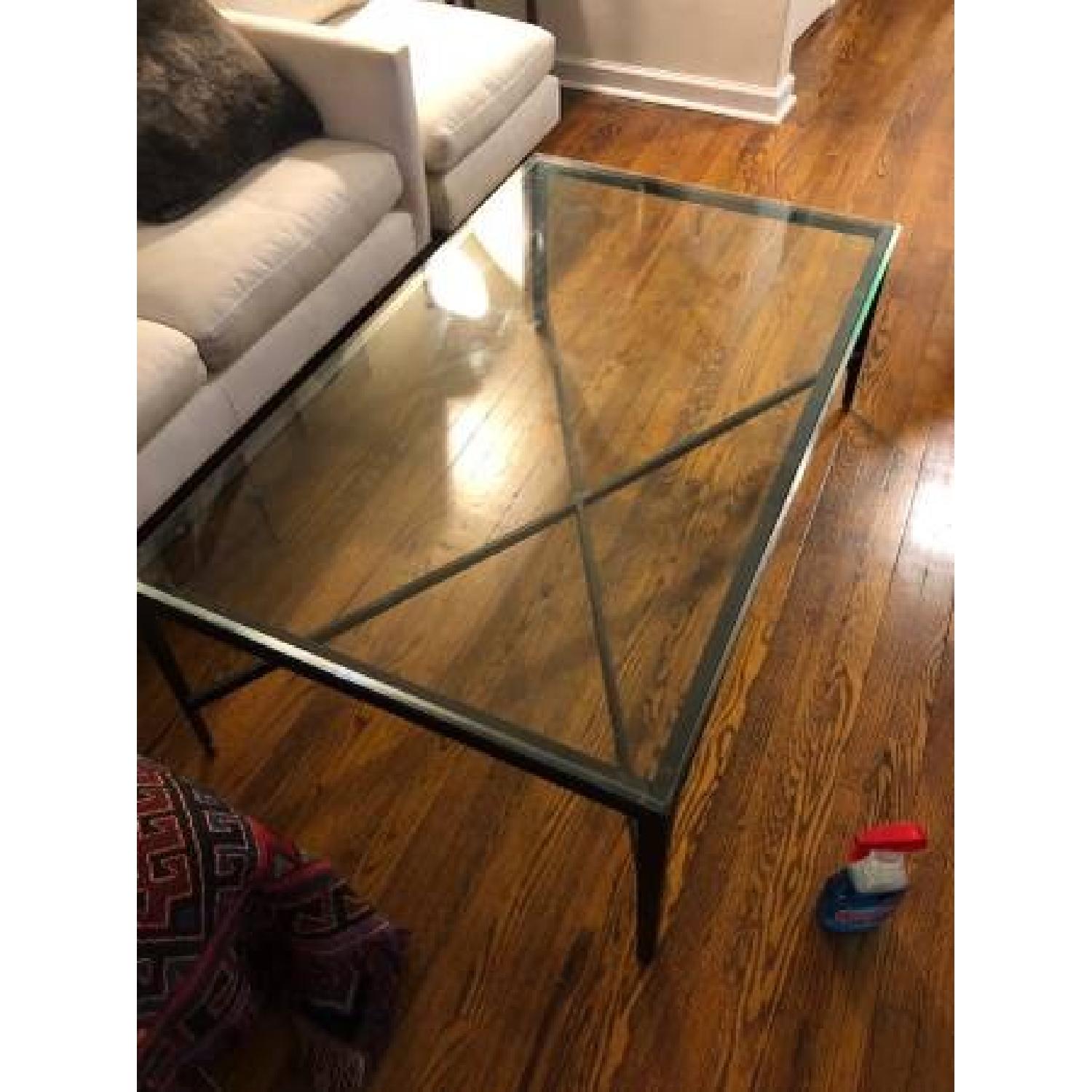 Glass & Iron Coffee Table - image-2