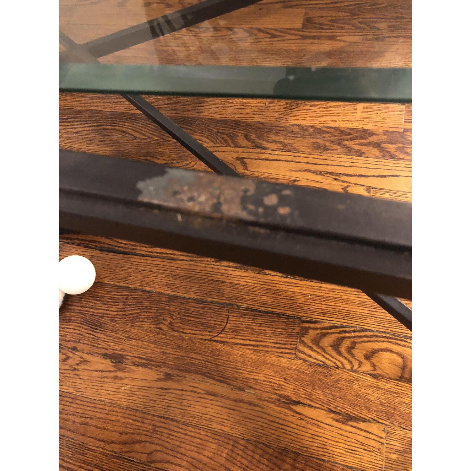 Glass & Iron Coffee Table - image-3