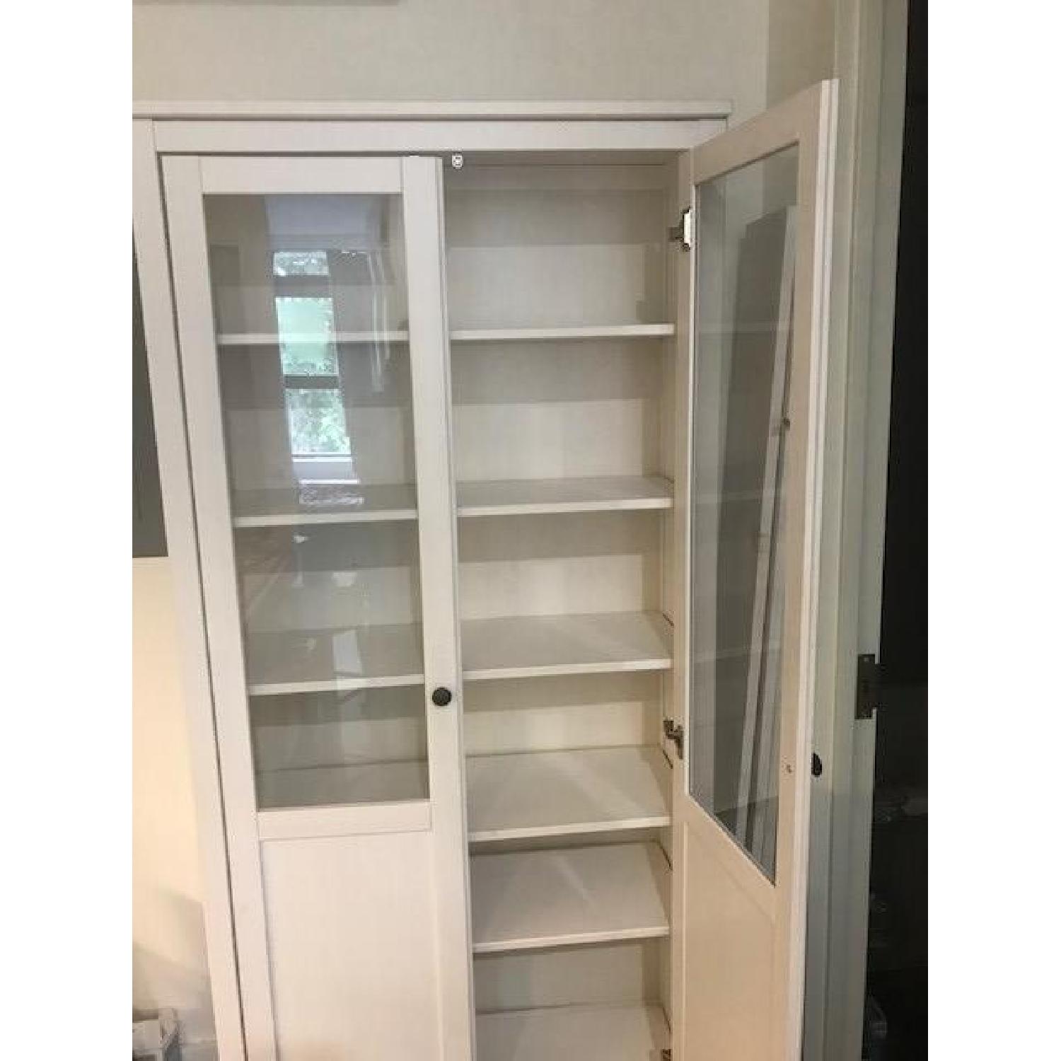 Ikea Hemnes Glass-Door Cabinet w/ 3 Drawers in White - image-3