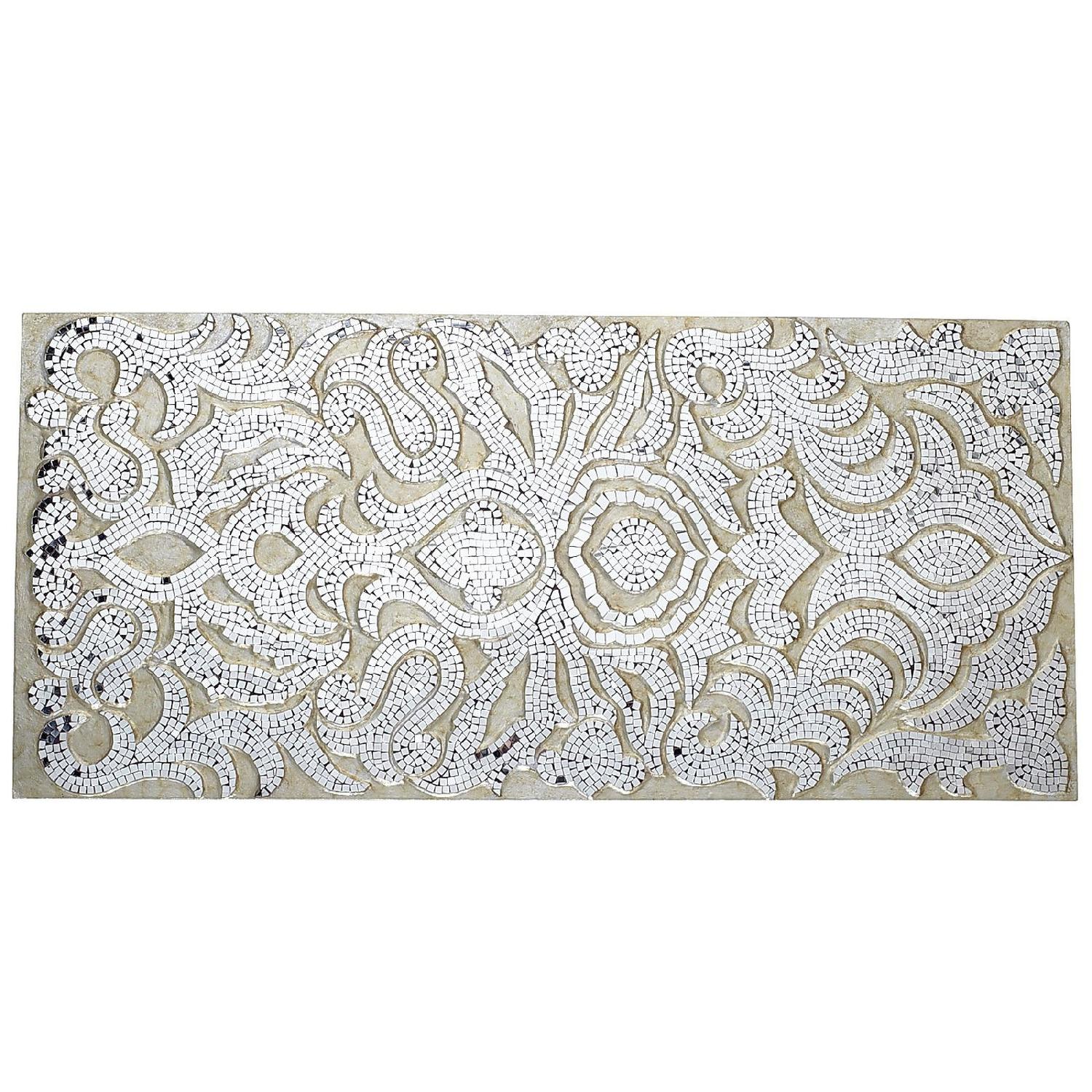 Pier 1 Champagne Mirrored Mosaic Damask Panel - image-0