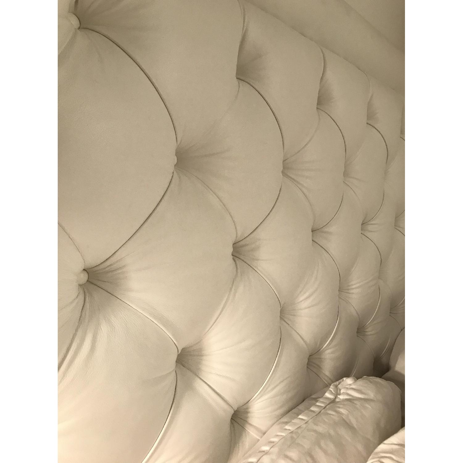 Full Size White Tufted Leather Headboard - image-5