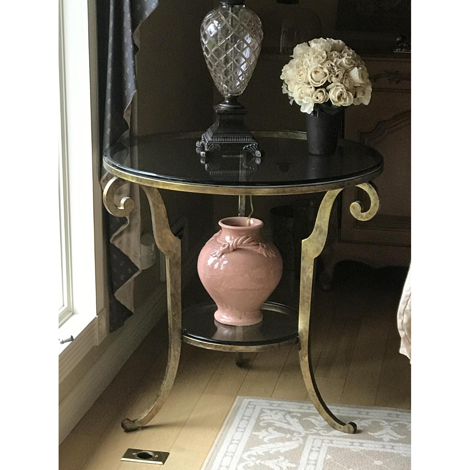 Ethan Allen Glass & Metal Side Tables - image-1