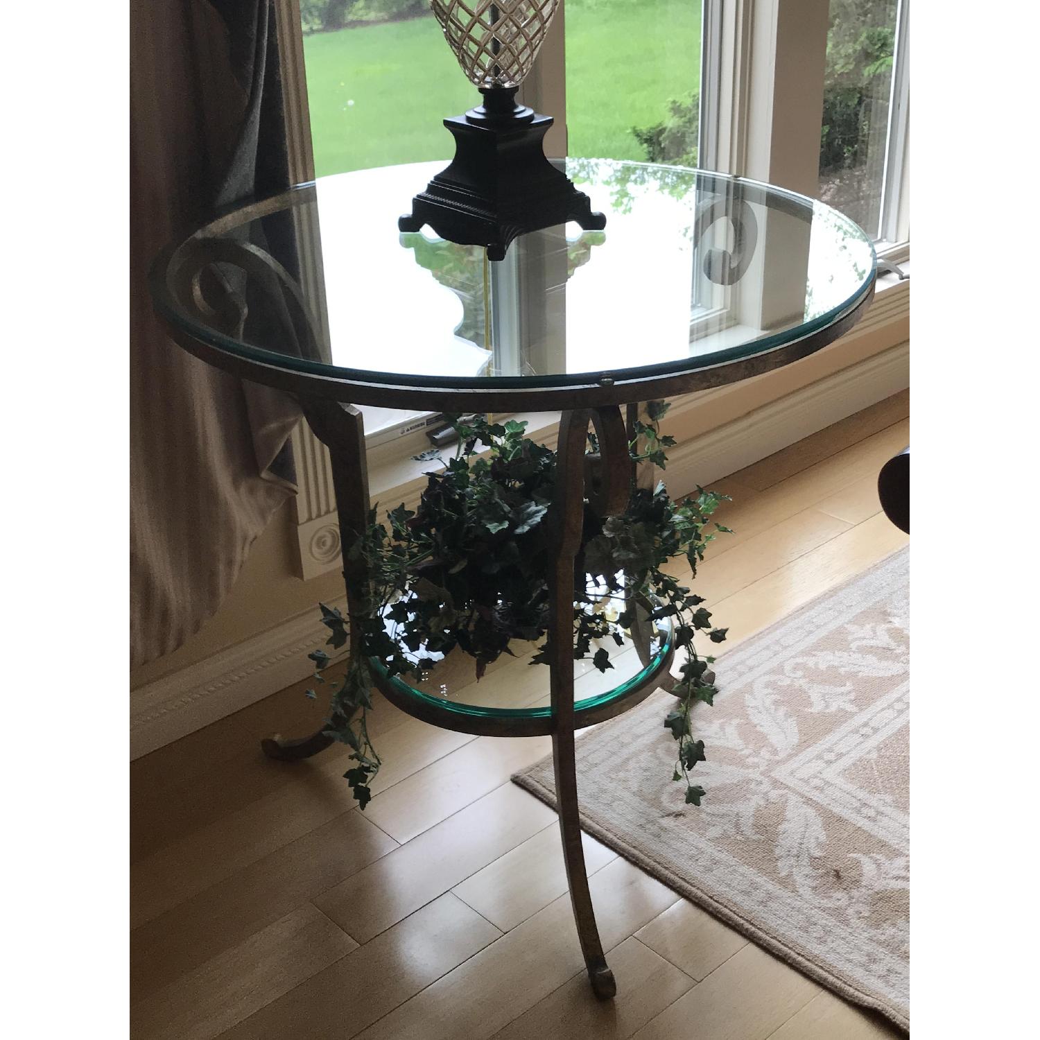 Ethan Allen Glass & Metal Side Tables - image-2