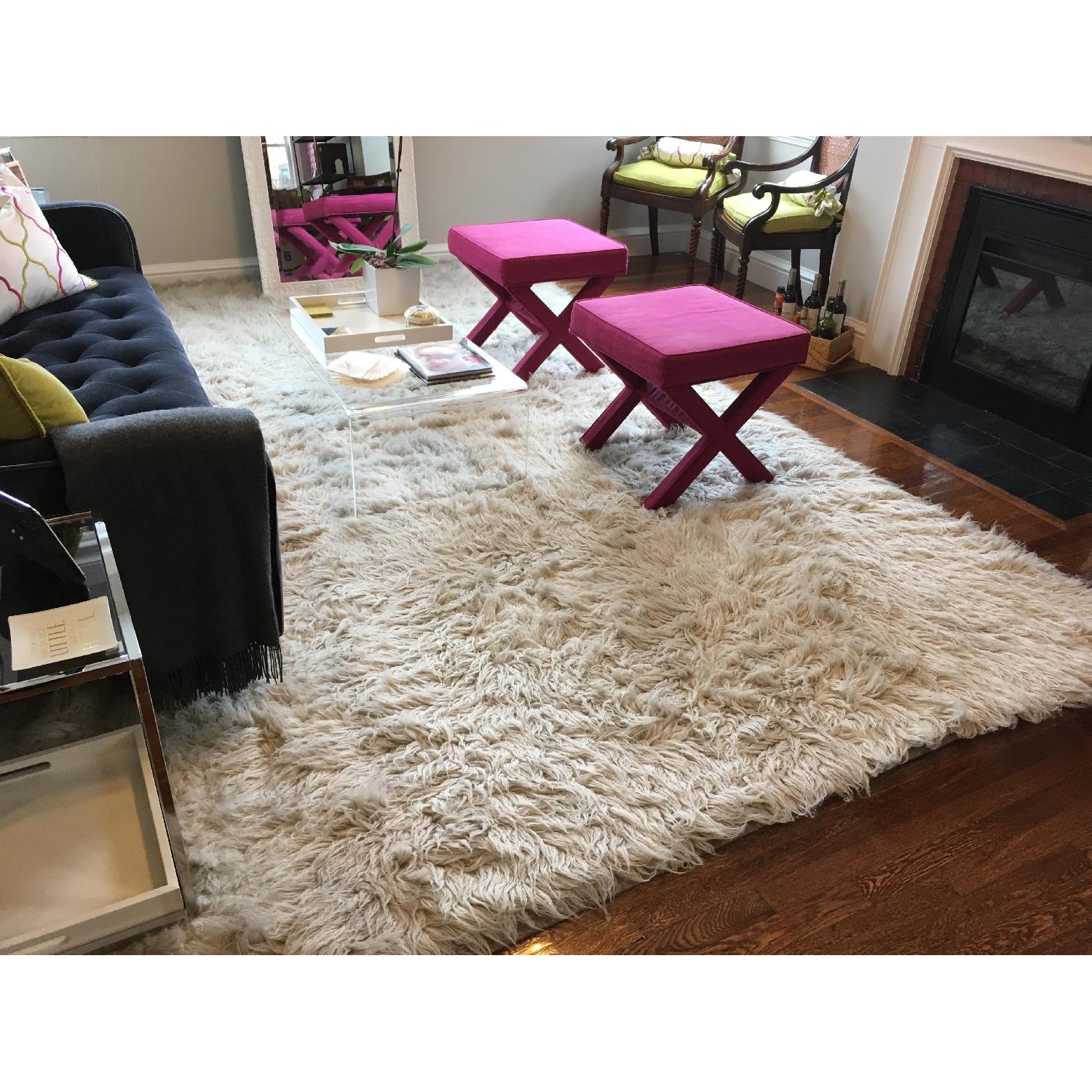 Handwoven Wool Flokati Shag Rug - image-2