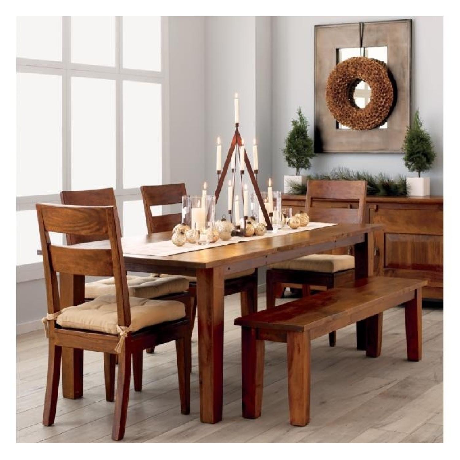 Crate & Barrel Basque Honey Dining Table w/ 6 Chairs - image-1