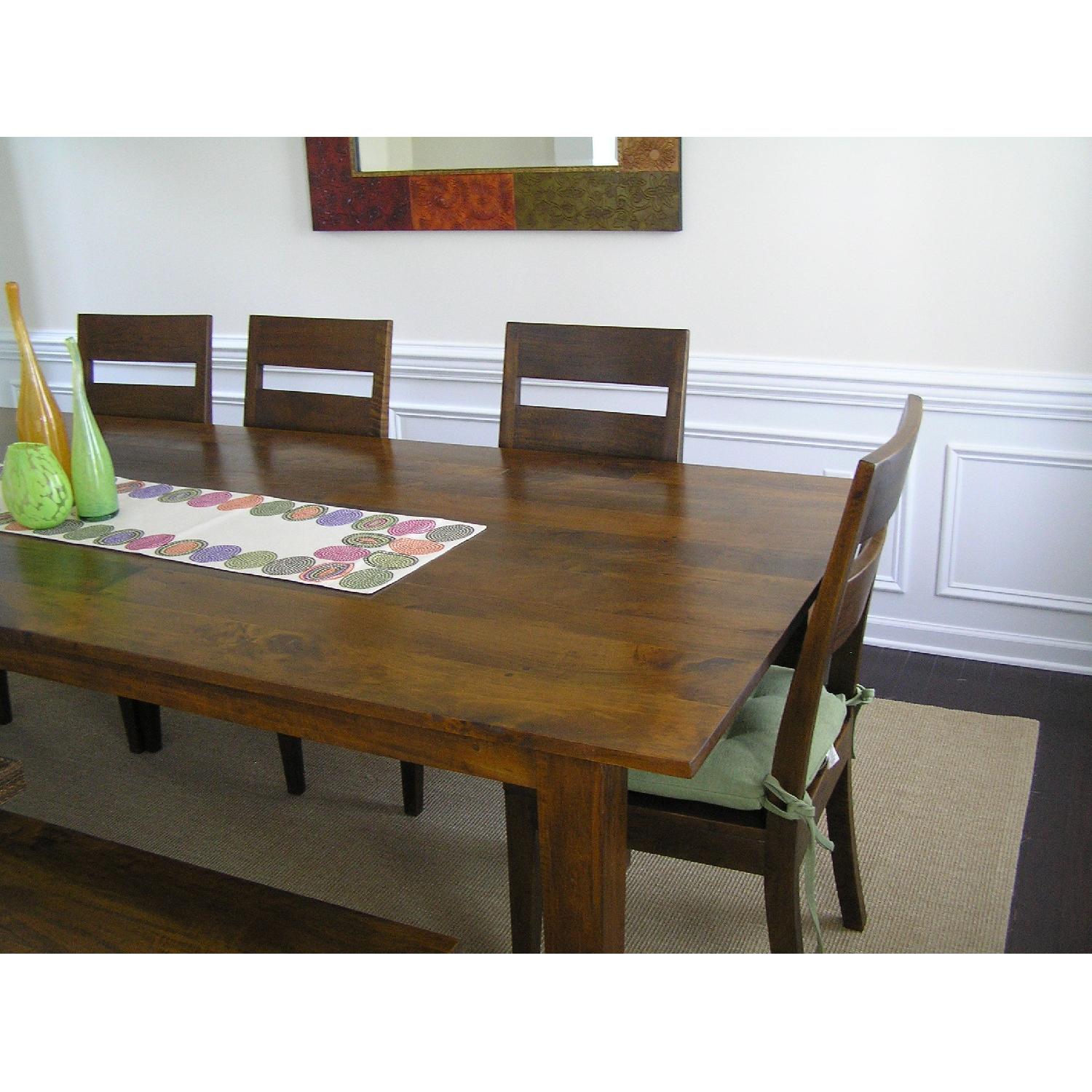 Crate & Barrel Basque Honey Dining Table w/ 6 Chairs - image-4
