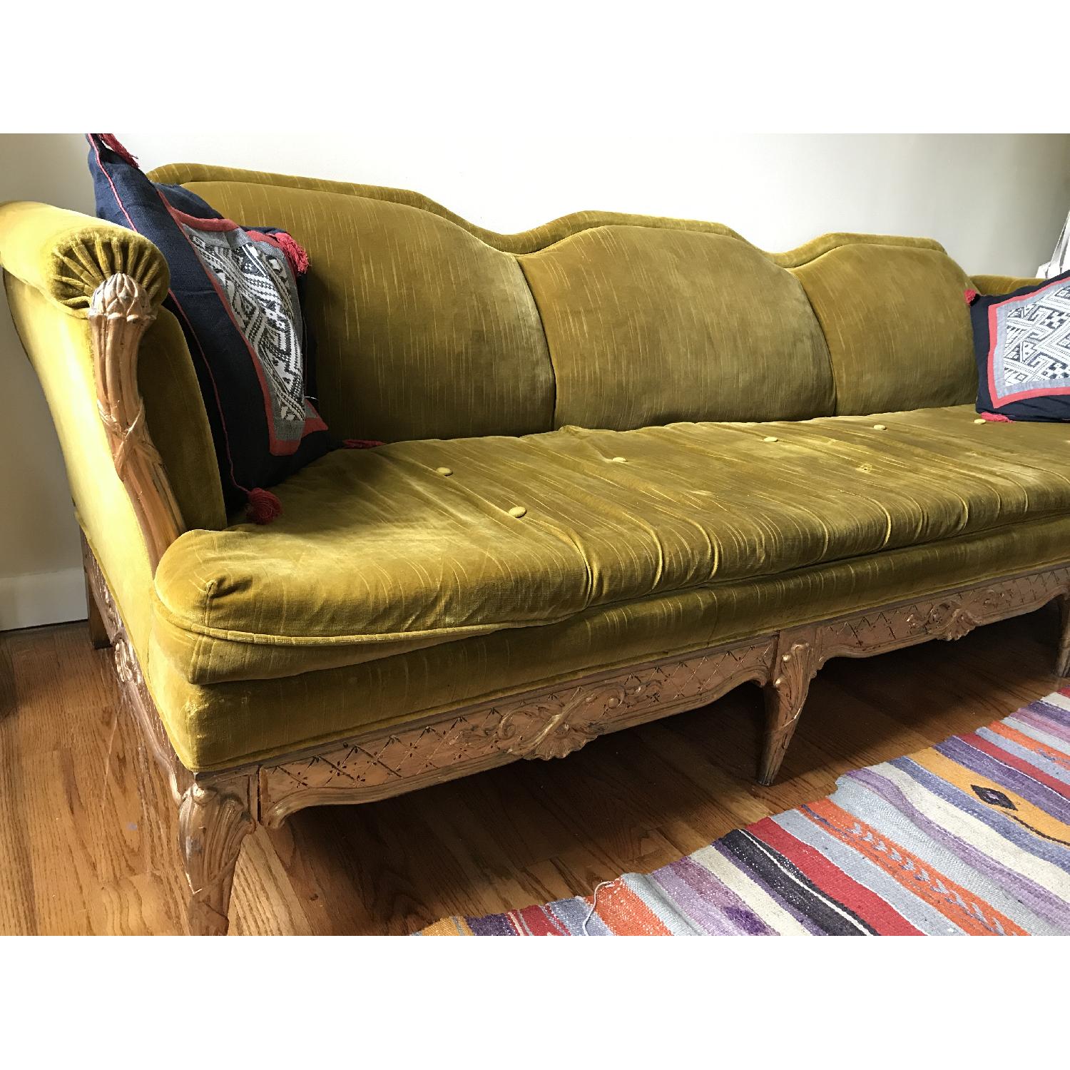 Green Velvet 3 Seater Sofa - image-3