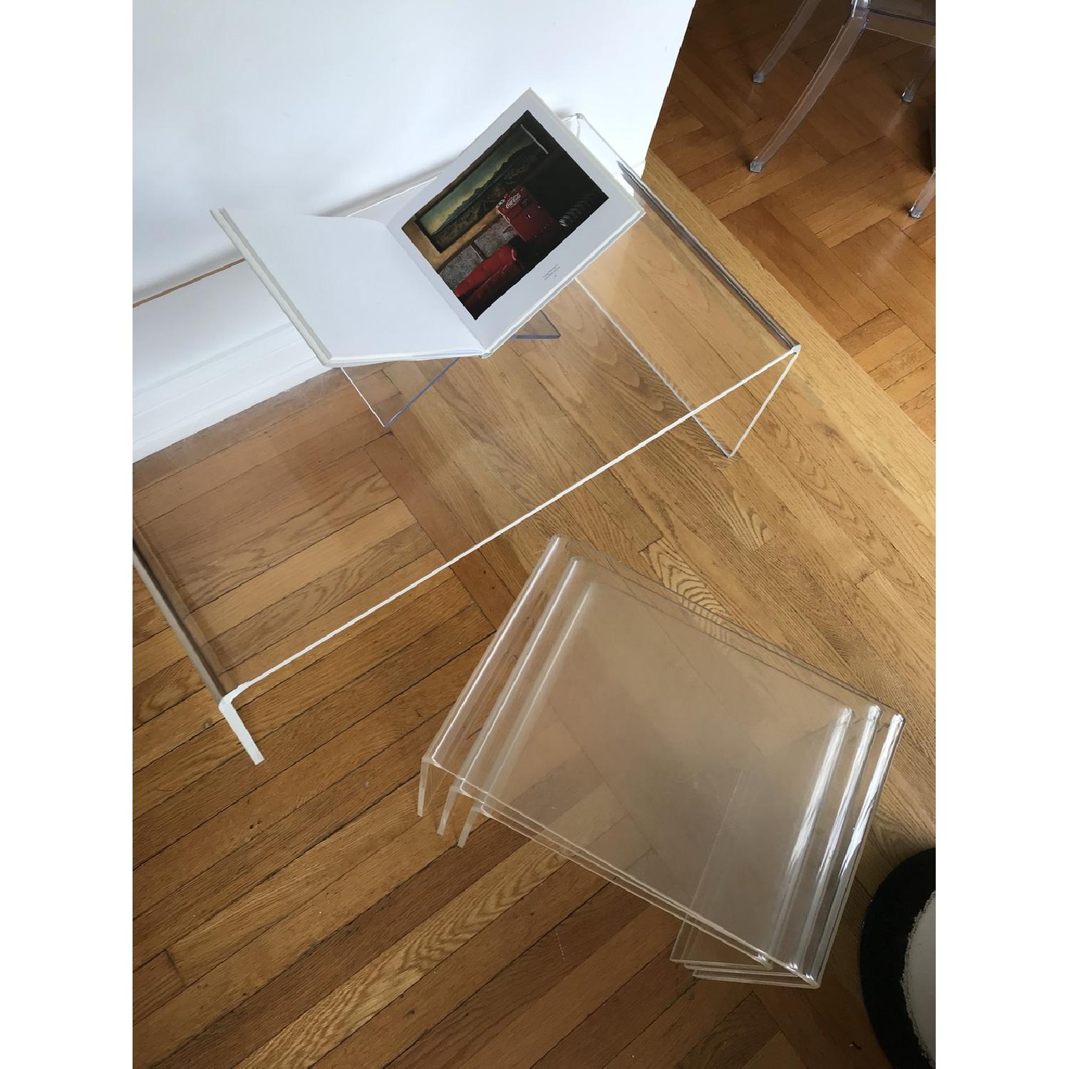 CB2 Peekaboo Acrylic Coffee Table + 3 Nesting Tables AptDeco