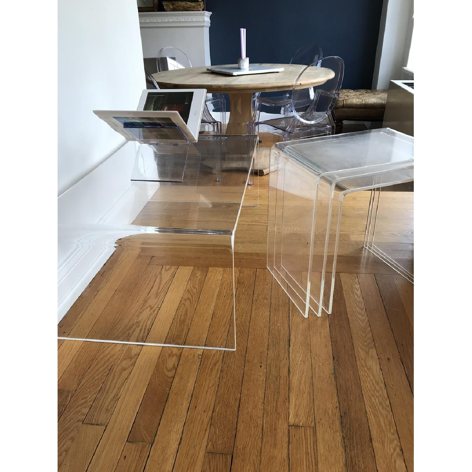 CB2 Peekaboo Acrylic Coffee Table + 3 Nesting Tables AptDeco