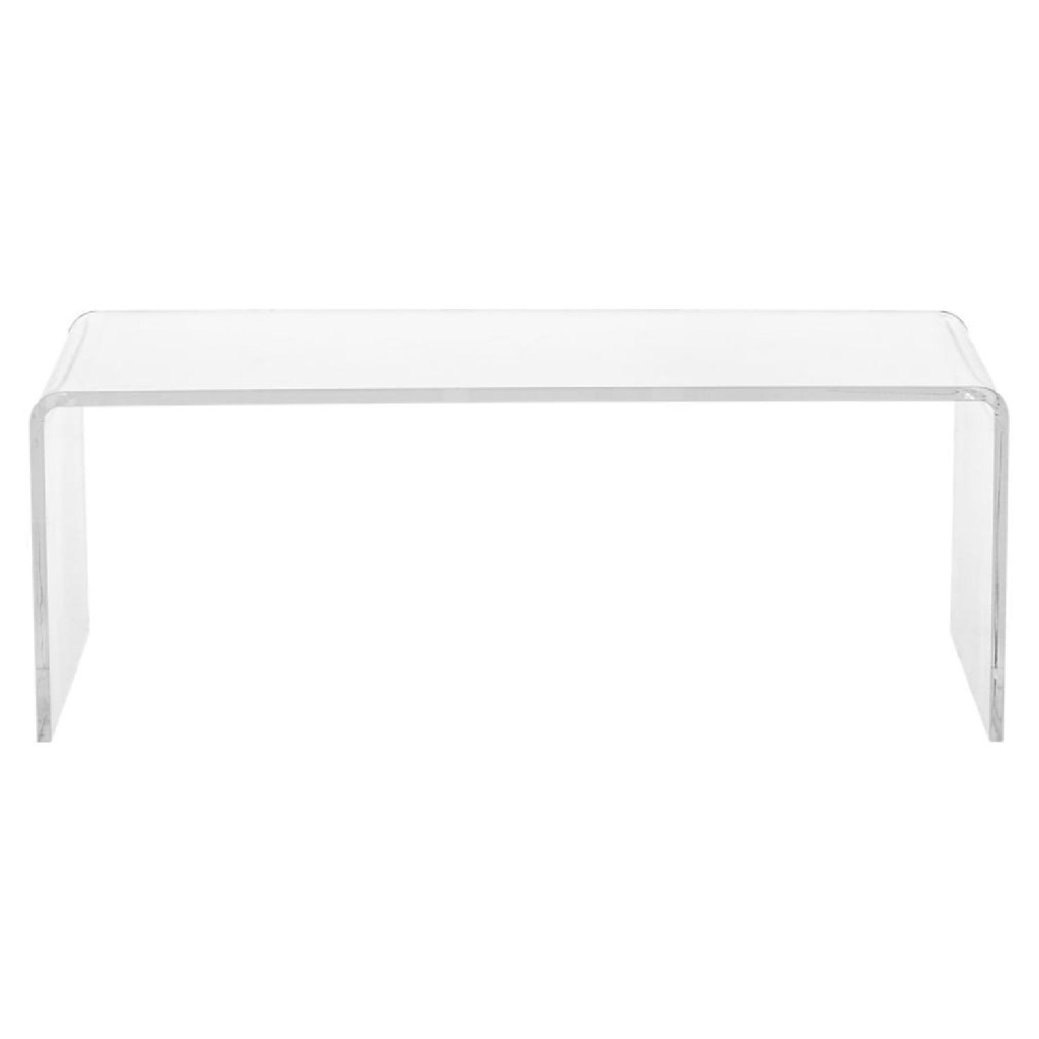 CB2 Peekaboo Acrylic Coffee Table + 3 Nesting Tables - image-0