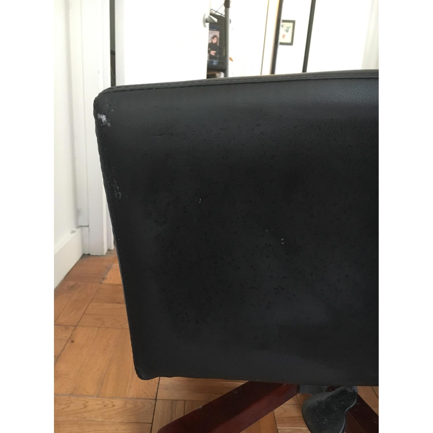 Black Leather Rolling Armchair - image-4