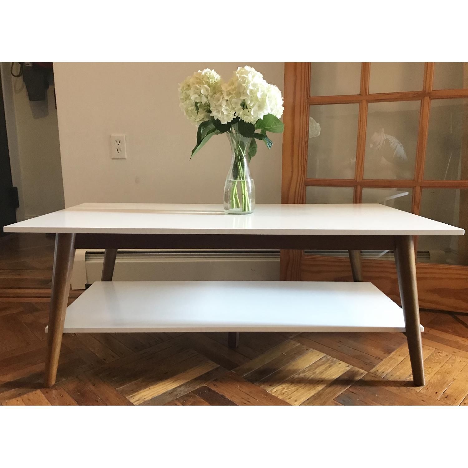 Target White Two-Tone Mid-Century Modern Coffee Table - image-1
