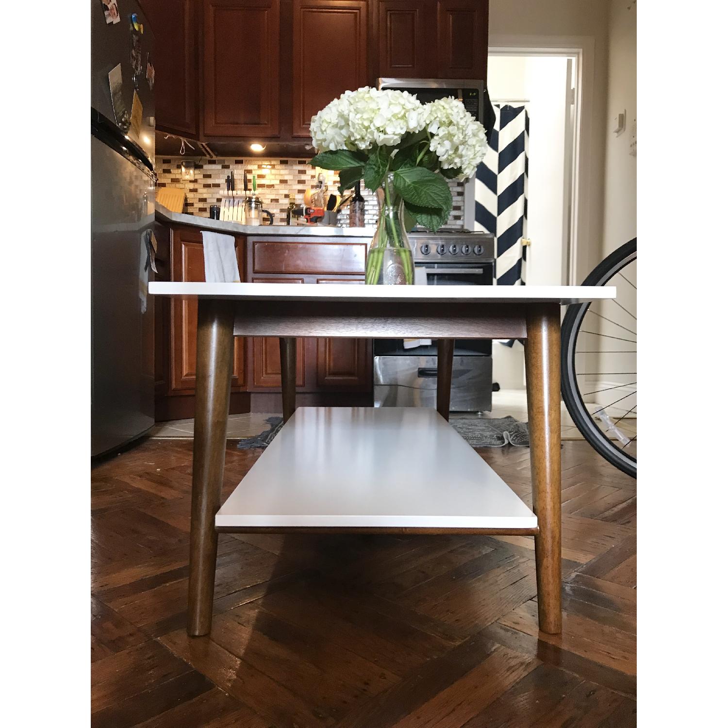 Target White Two-Tone Mid-Century Modern Coffee Table - image-3