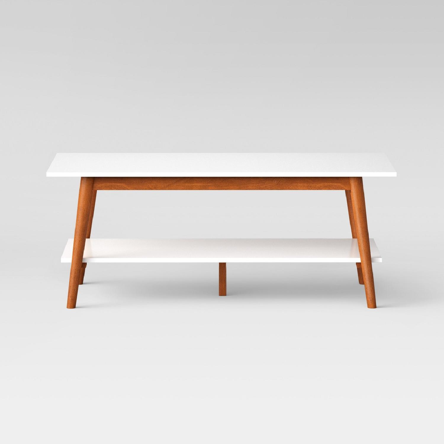 Target White Two-Tone Mid-Century Modern Coffee Table - image-0