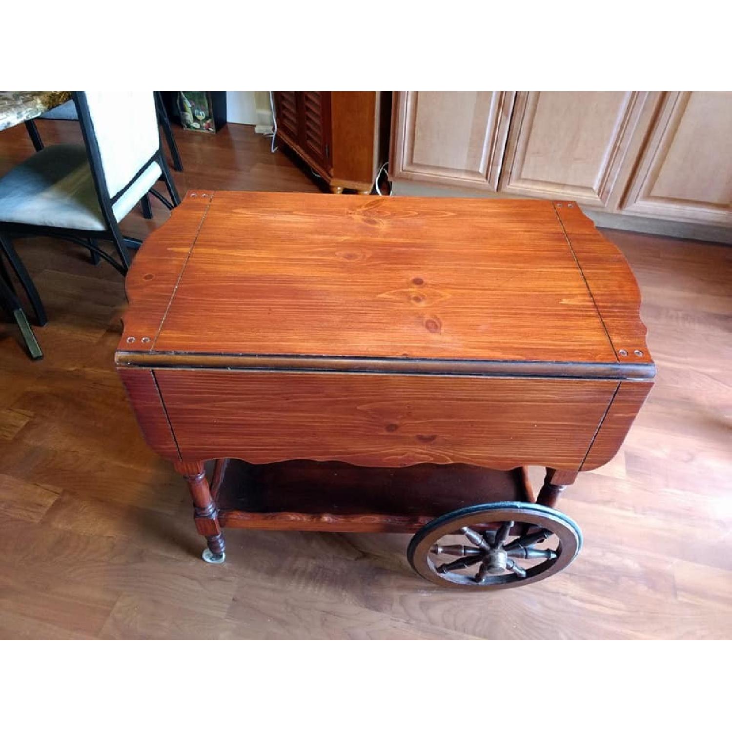 Antique Drop Leaf Tea/Bar Cart/Server - image-1