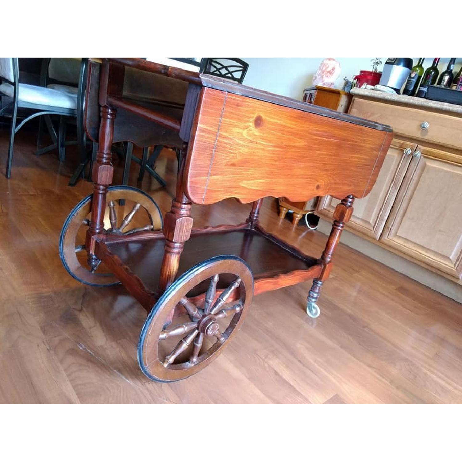 Antique Drop Leaf Tea/Bar Cart/Server - image-2