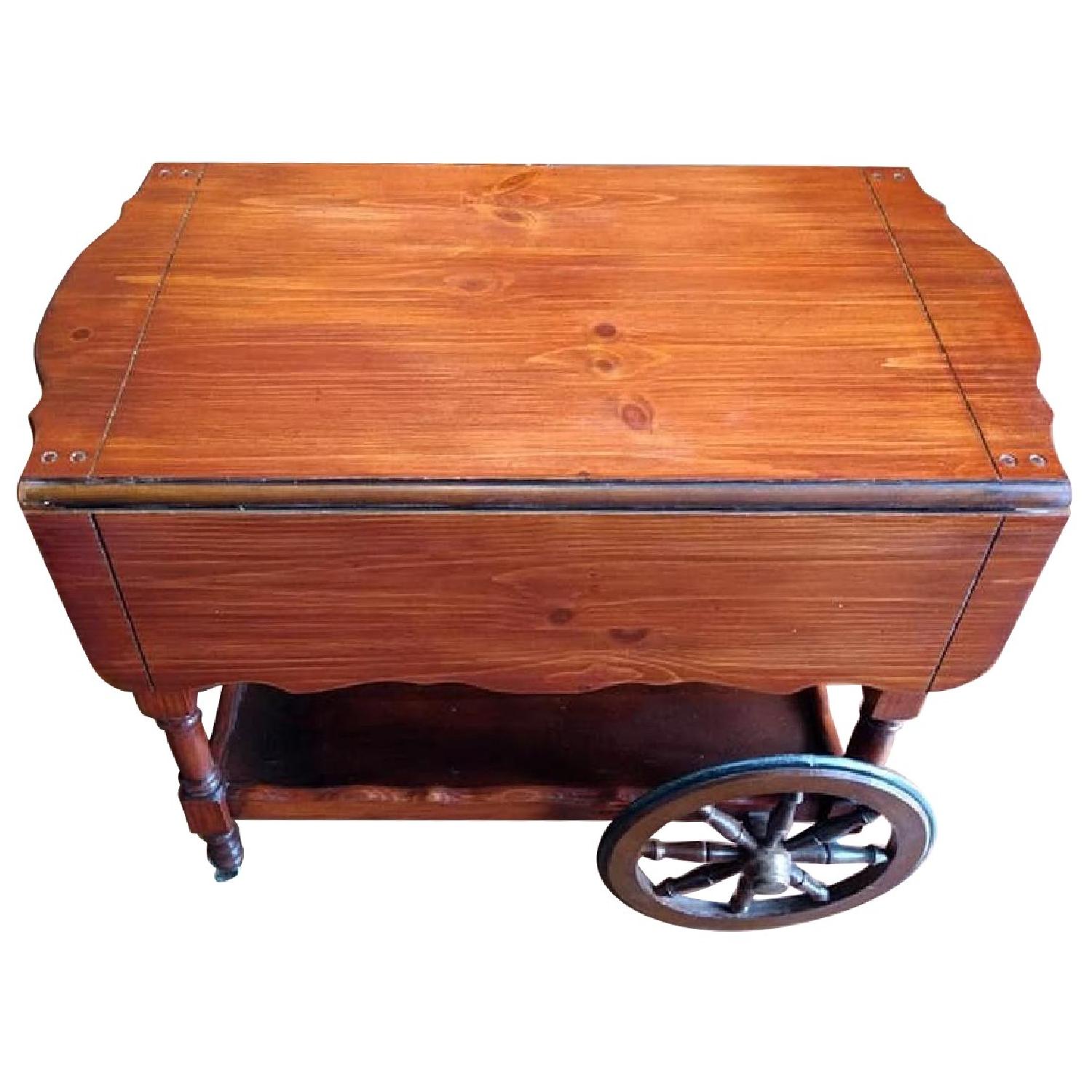 Antique Drop Leaf Tea/Bar Cart/Server - image-0