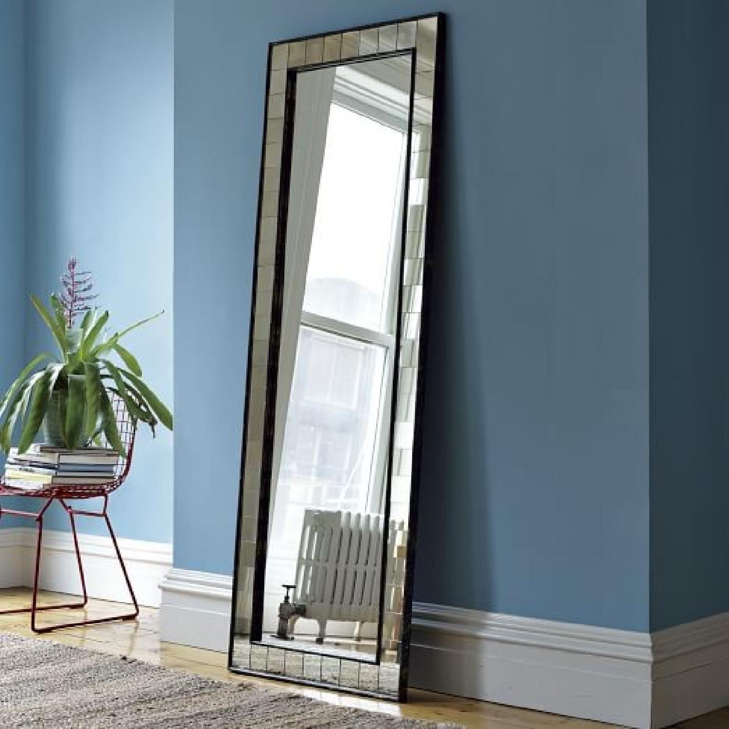 West Elm Antique Tiled Floor Mirror - image-1