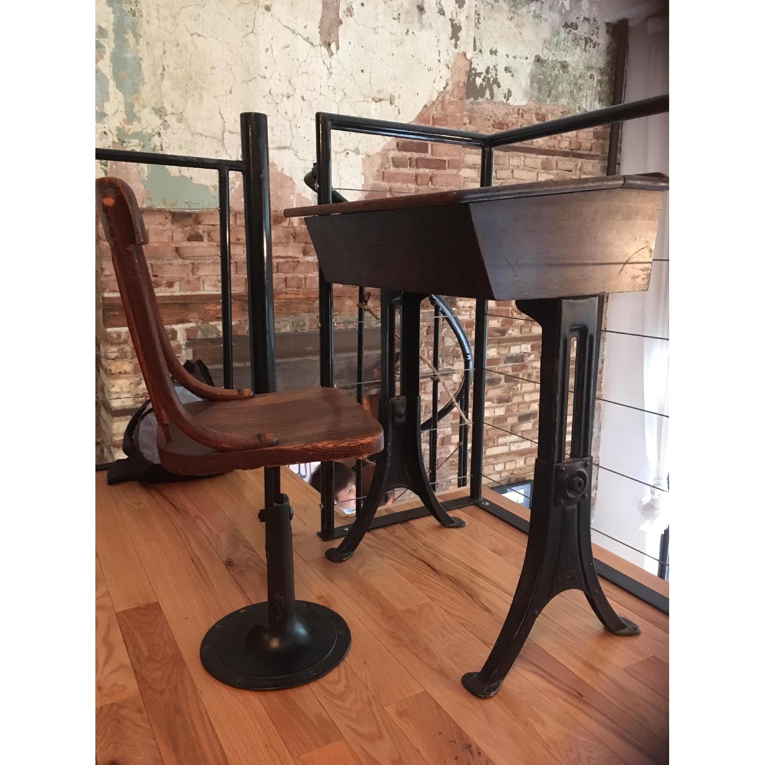 Antique Desk w/ Storage & Chair - image-3