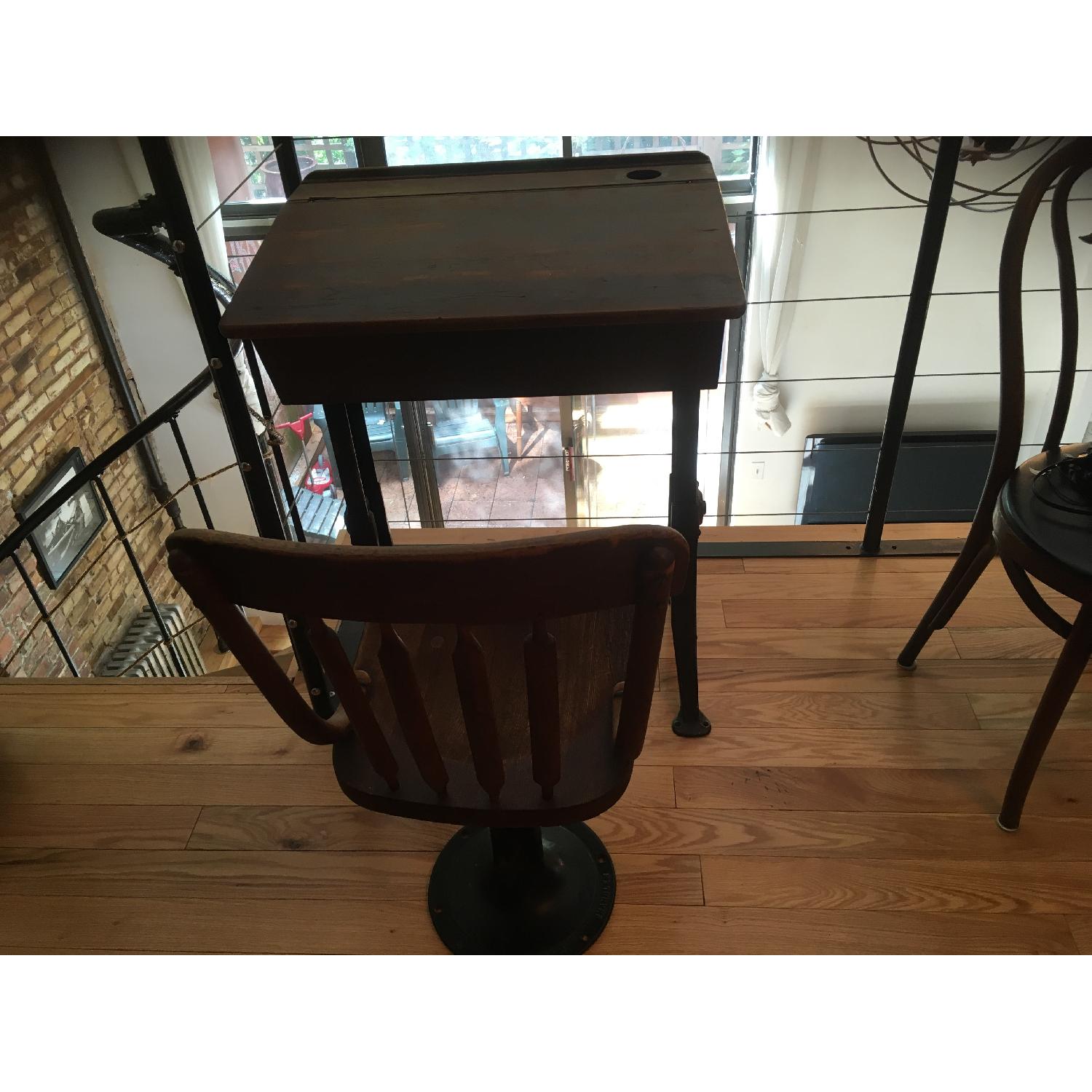 Antique Desk w/ Storage & Chair - image-4