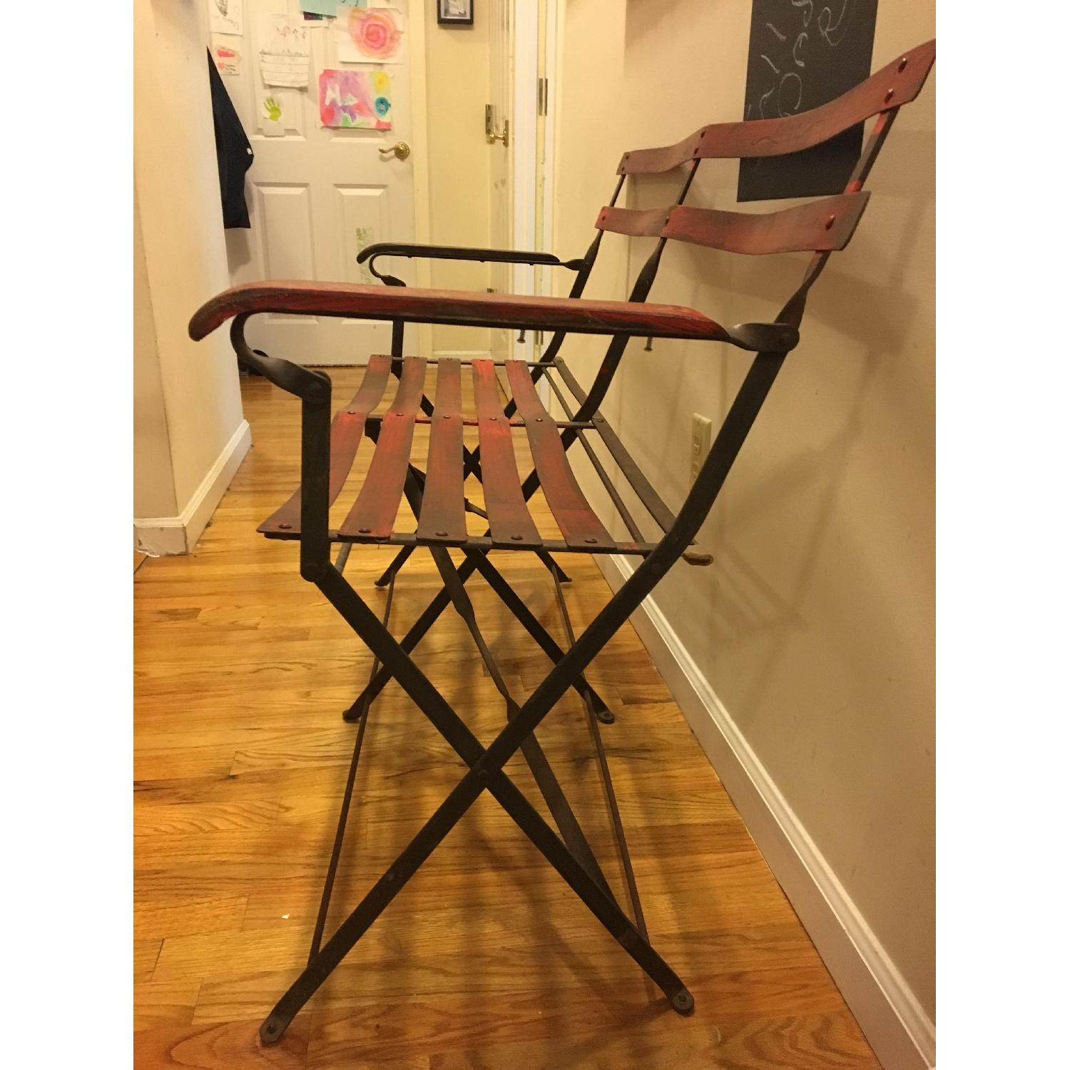 Vintage Wrought Iron Folding Bench AptDeco