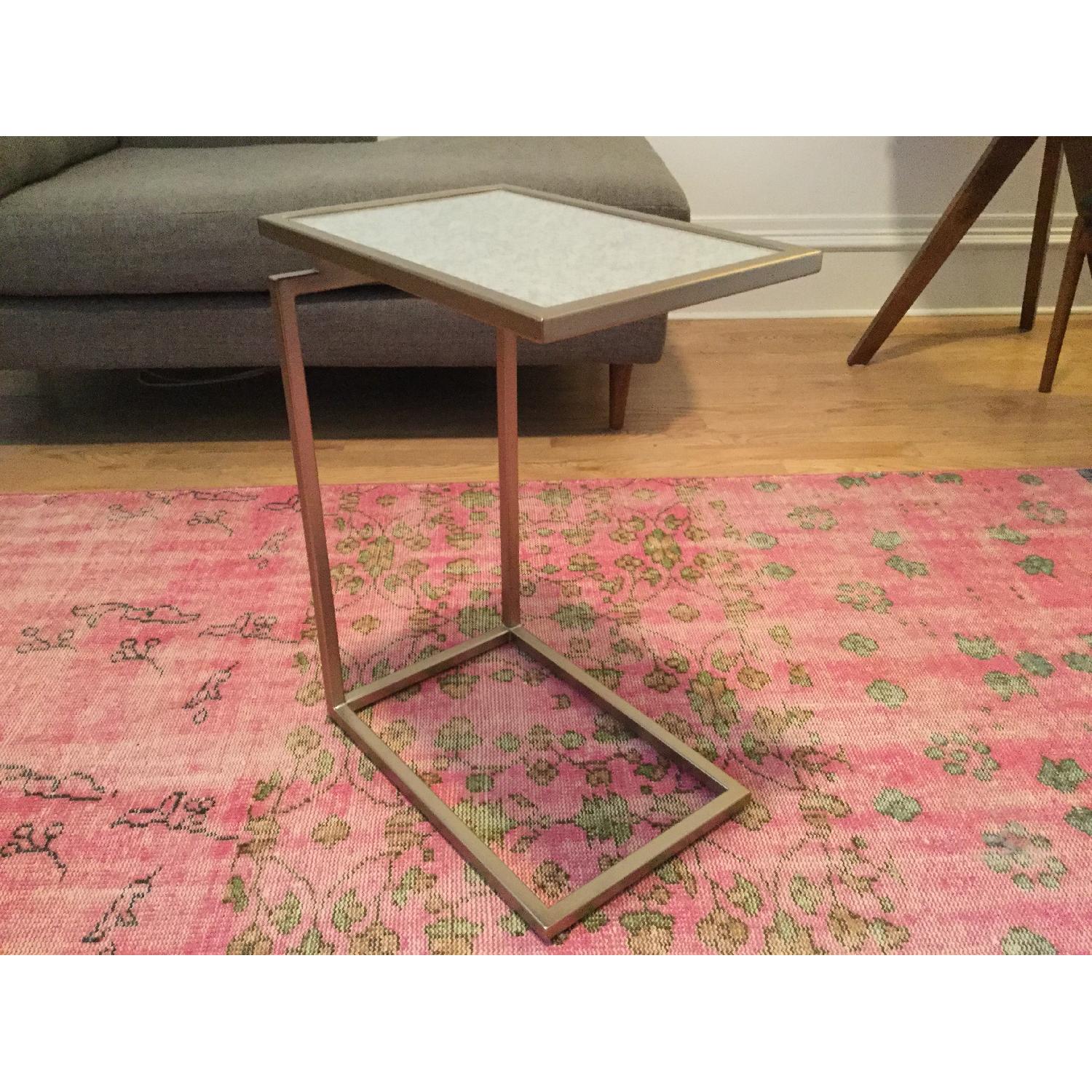 West Elm Myles Foxed Mirror C-Side Table in Light Bronze - image-1