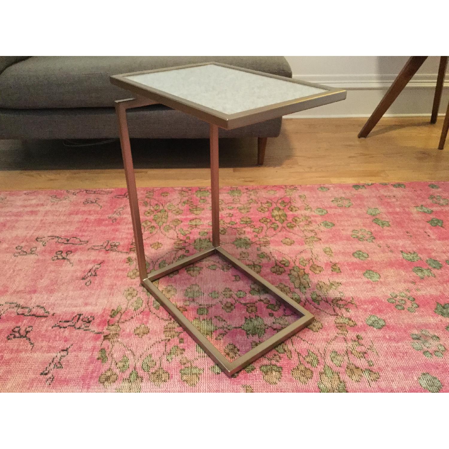 West Elm Myles Foxed Mirror C-Side Table in Light Bronze - image-2