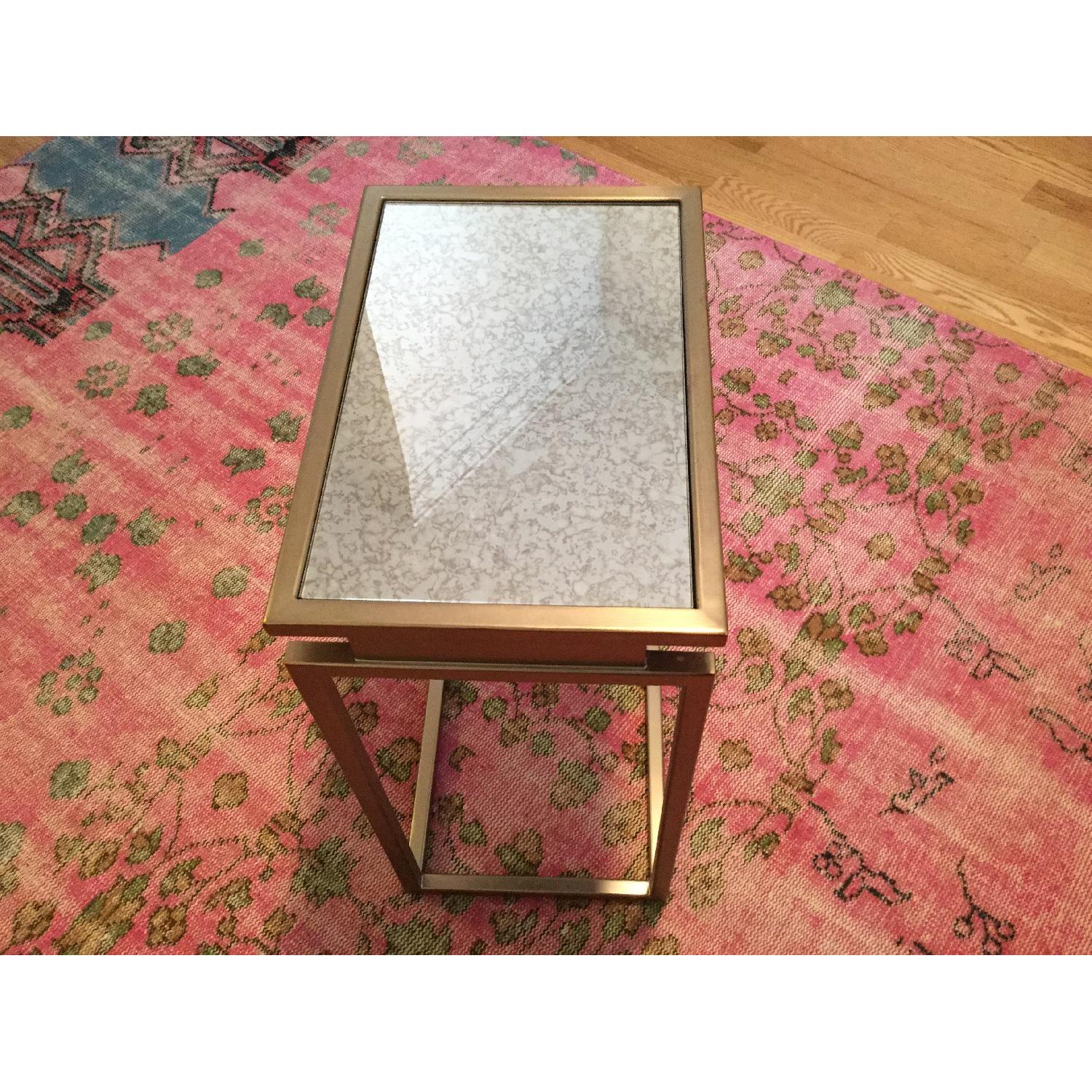 West Elm Myles Foxed Mirror C-Side Table in Light Bronze - image-4
