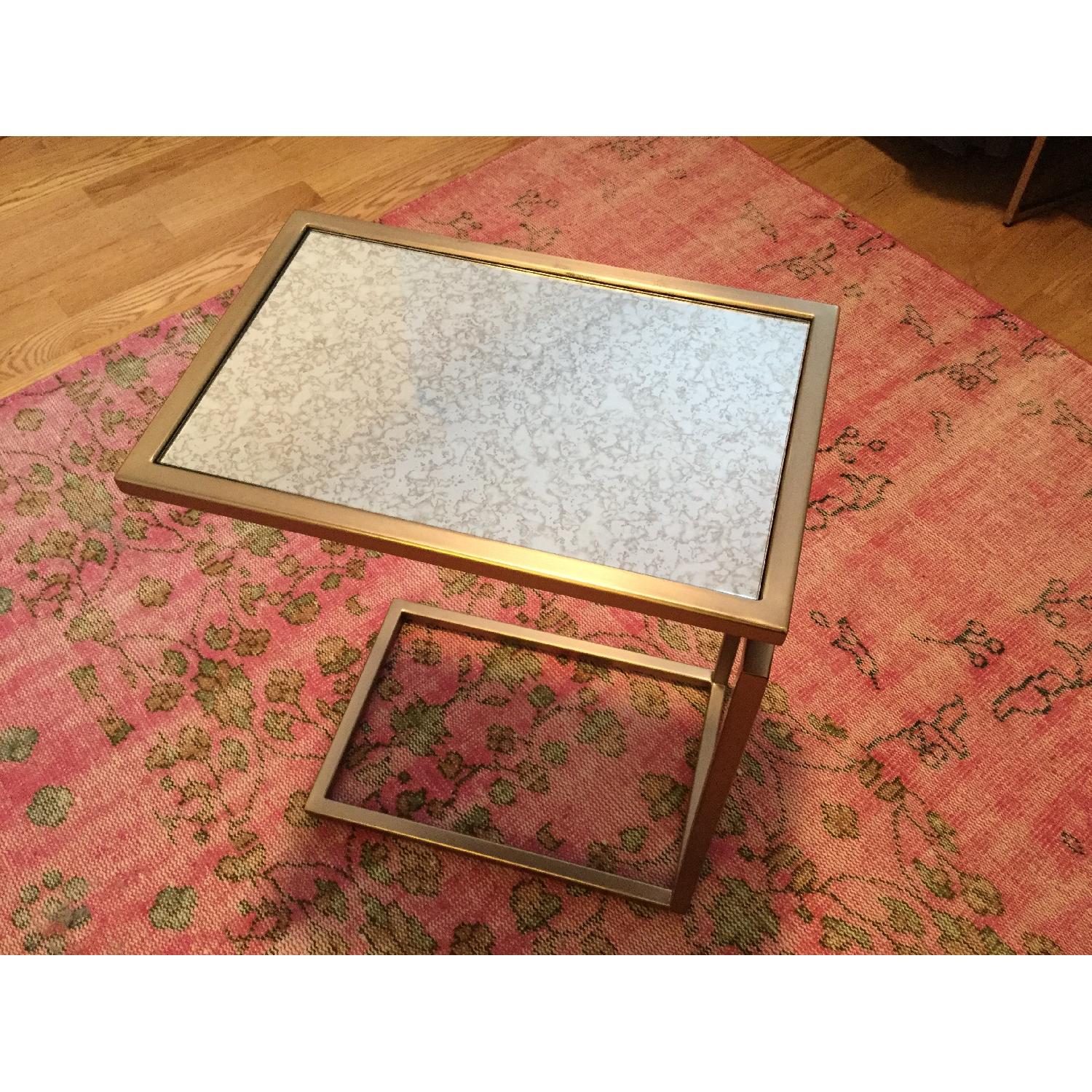 West Elm Myles Foxed Mirror C-Side Table in Light Bronze - image-5