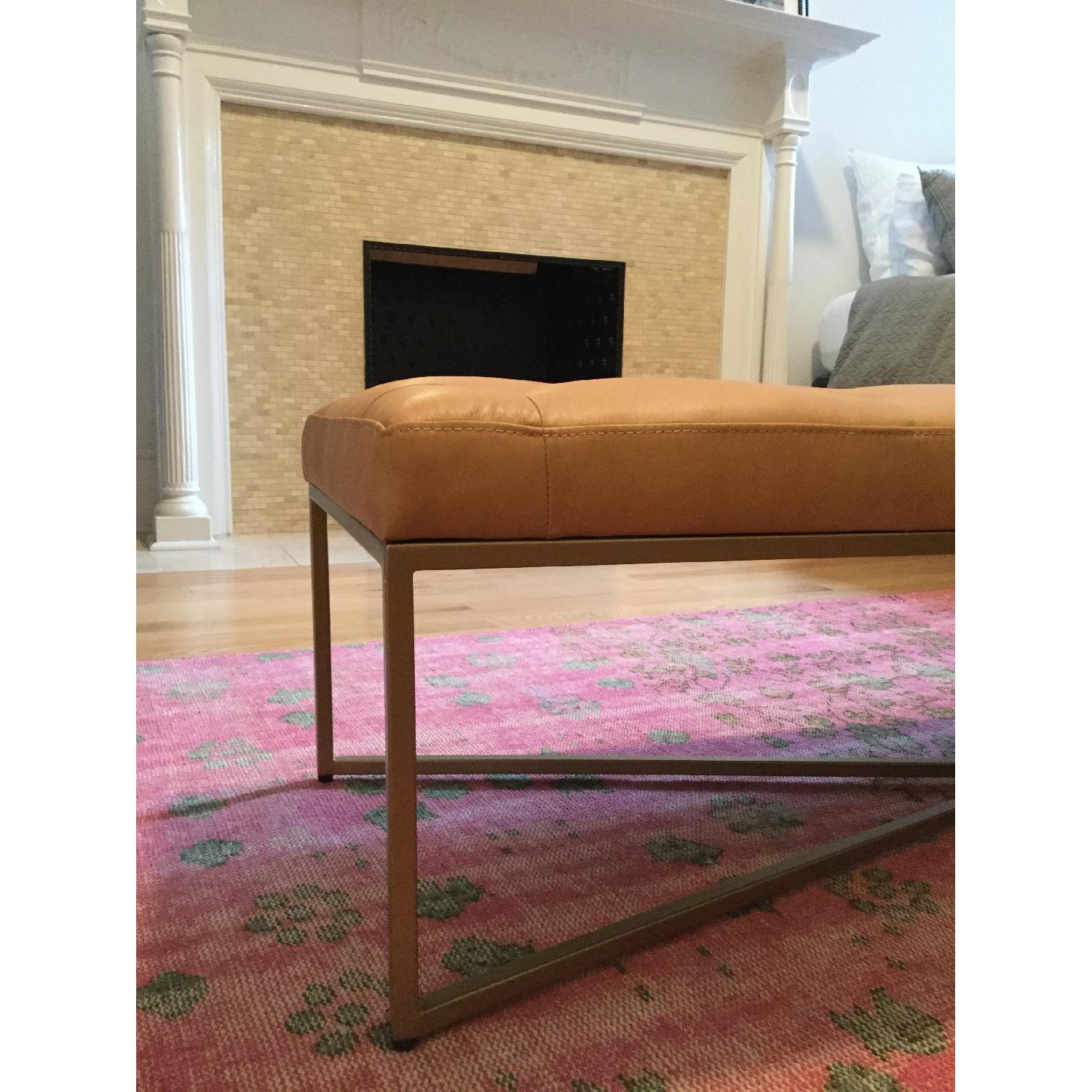 Article Tufted Blonde Leather Rectangular Ottoman - image-4