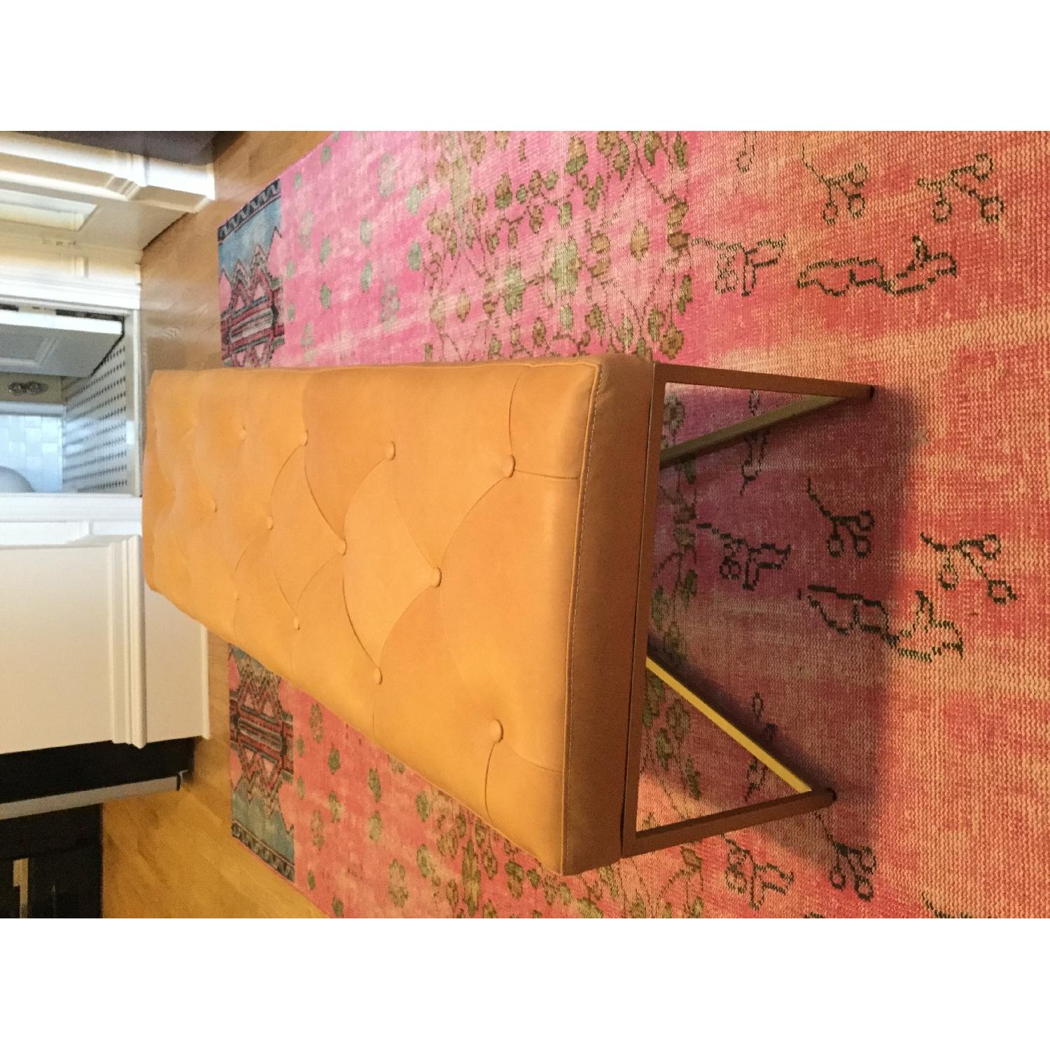 Article Tufted Blonde Leather Rectangular Ottoman - image-6