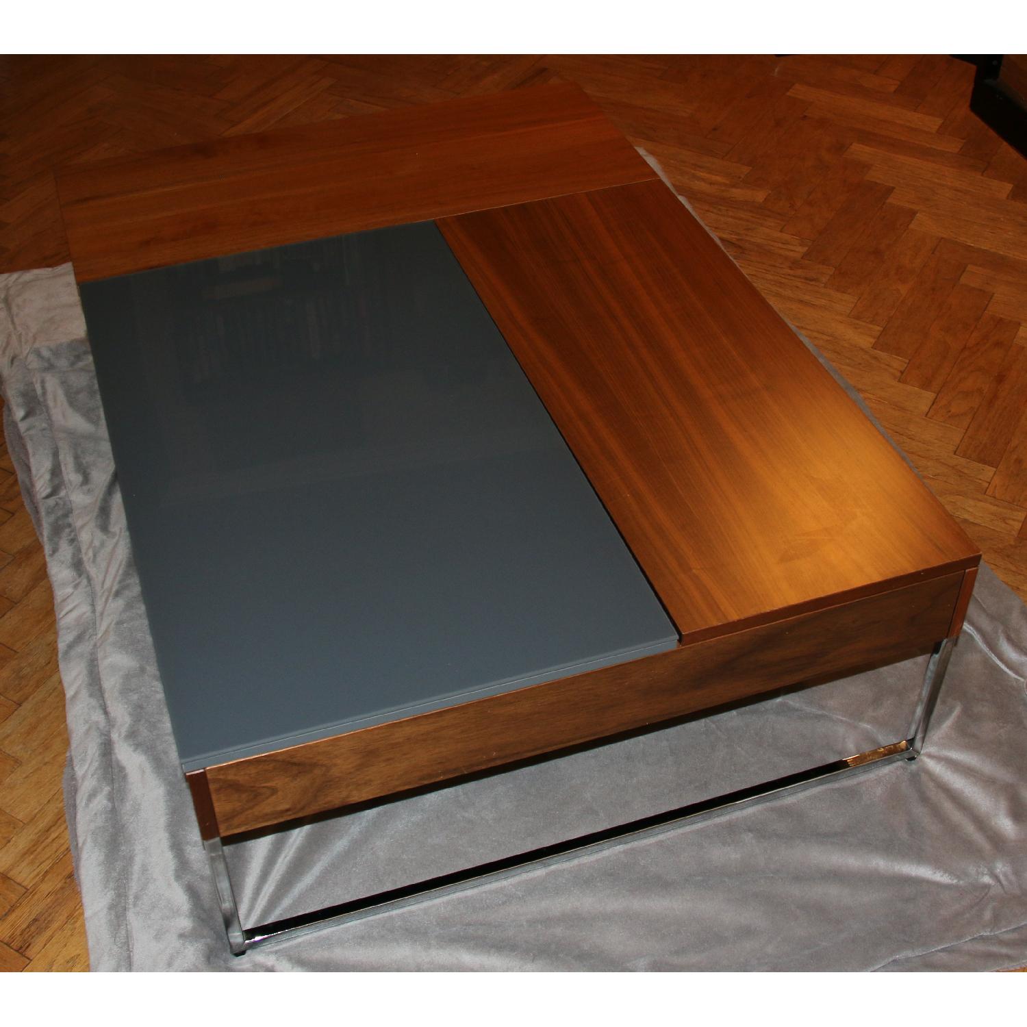 BoConcept Chiva Hidden Storage Coffee Table in Walnut/Glass - image-3