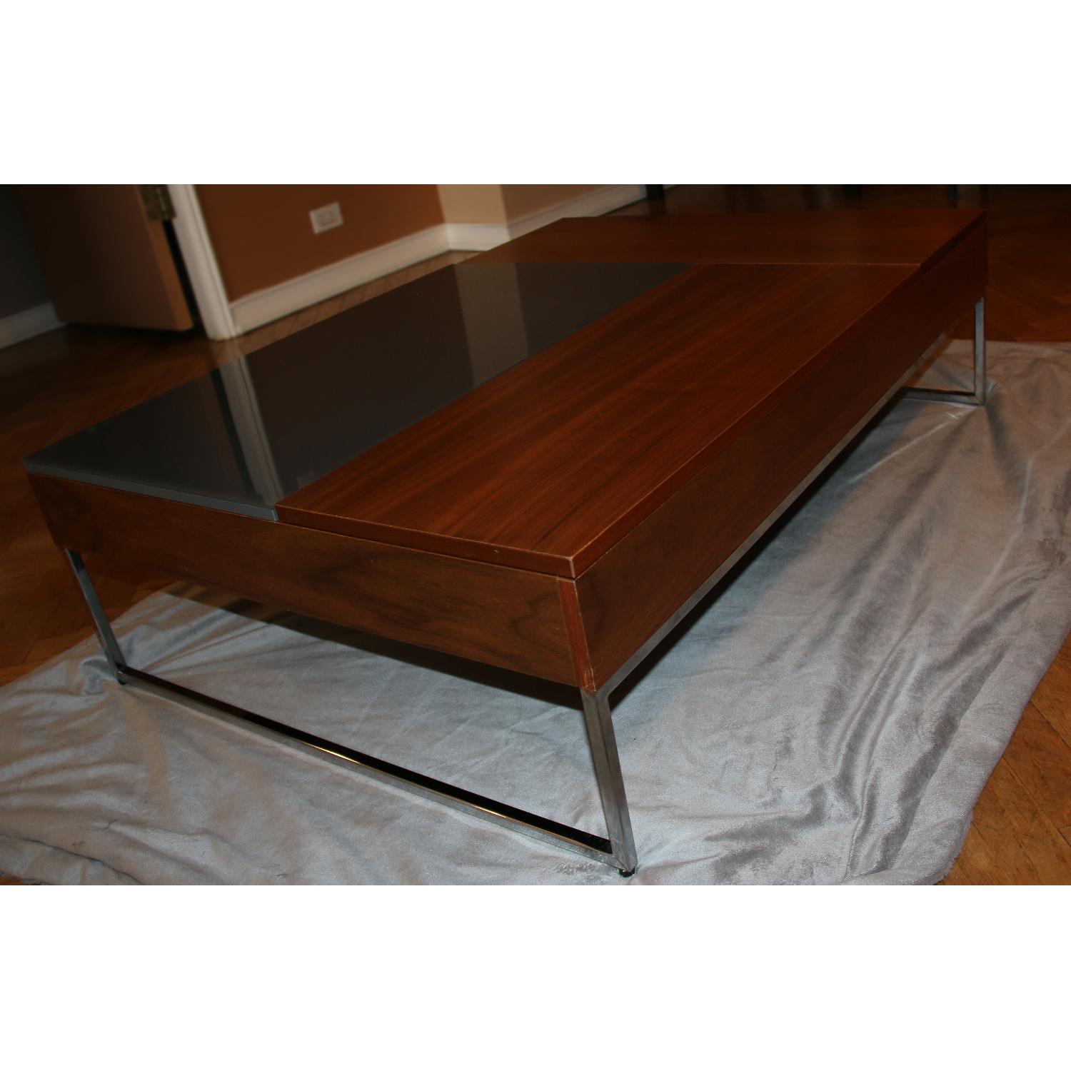 BoConcept Chiva Hidden Storage Coffee Table in Walnut/Glass - image-5