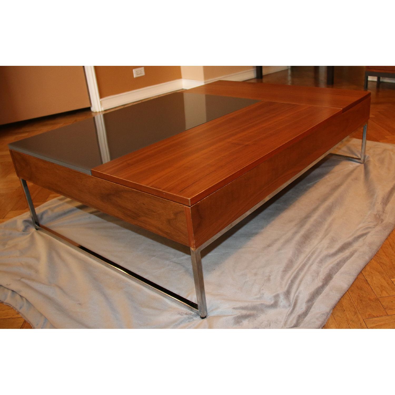 BoConcept Chiva Hidden Storage Coffee Table in Walnut/Glass - image-9